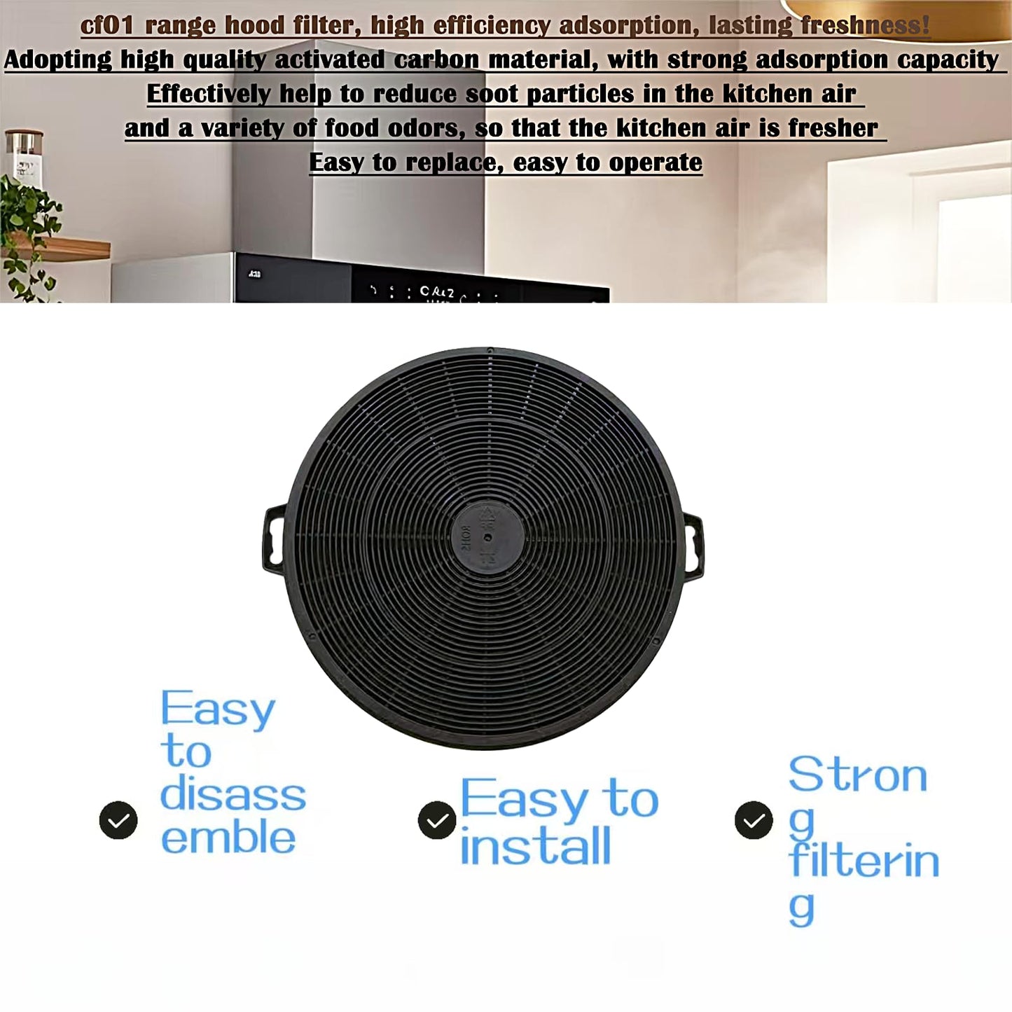 4 Pack CF1 Range Hood Carbon Filters Compatible for Zline KB-36 KB-30 KE-30 IE77 Models-Also Fits Other ZlineModels,Excludes 587 597 9597,See Description