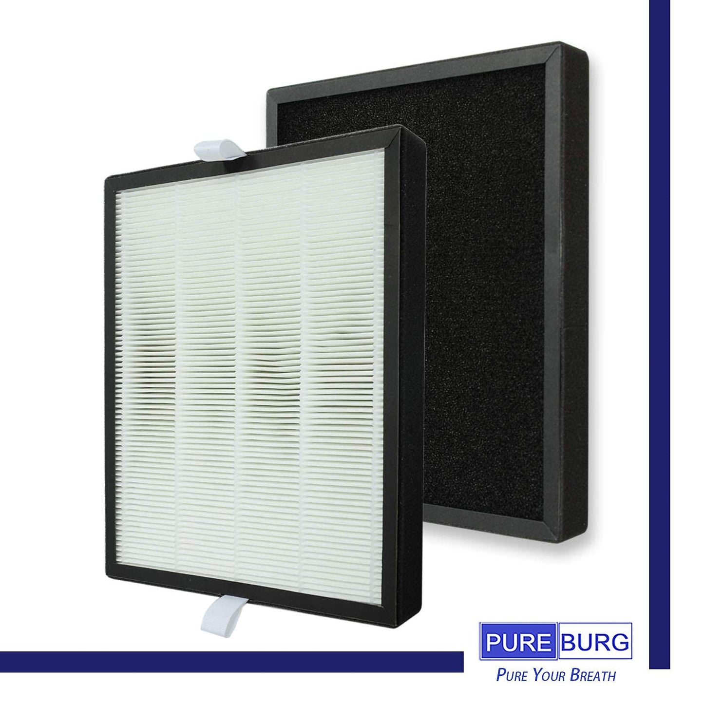 PUREBURG Replacement Filter Compatible with PARTU BS-10 Air Purifier, H13 True HEPA and Activated Carbon Multi-Layer Filtration, Pack of 2