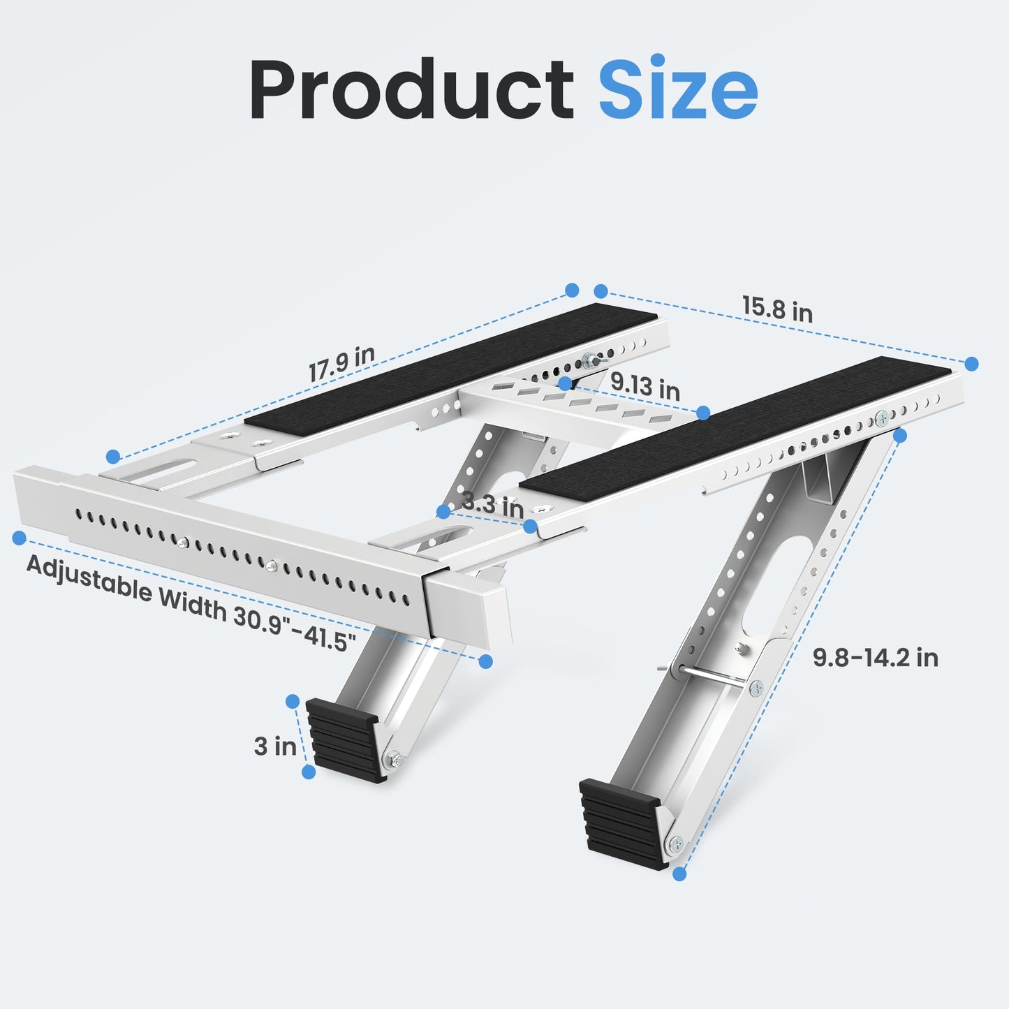 WEETALL Air Conditioner Support Bracket No Drill: Heavy Duty 350lbs, Adjustable Width 31.5"-41.7", Bubble Level for Single/Double Hung Windows, Fits 5000-24000 BTU AC Units