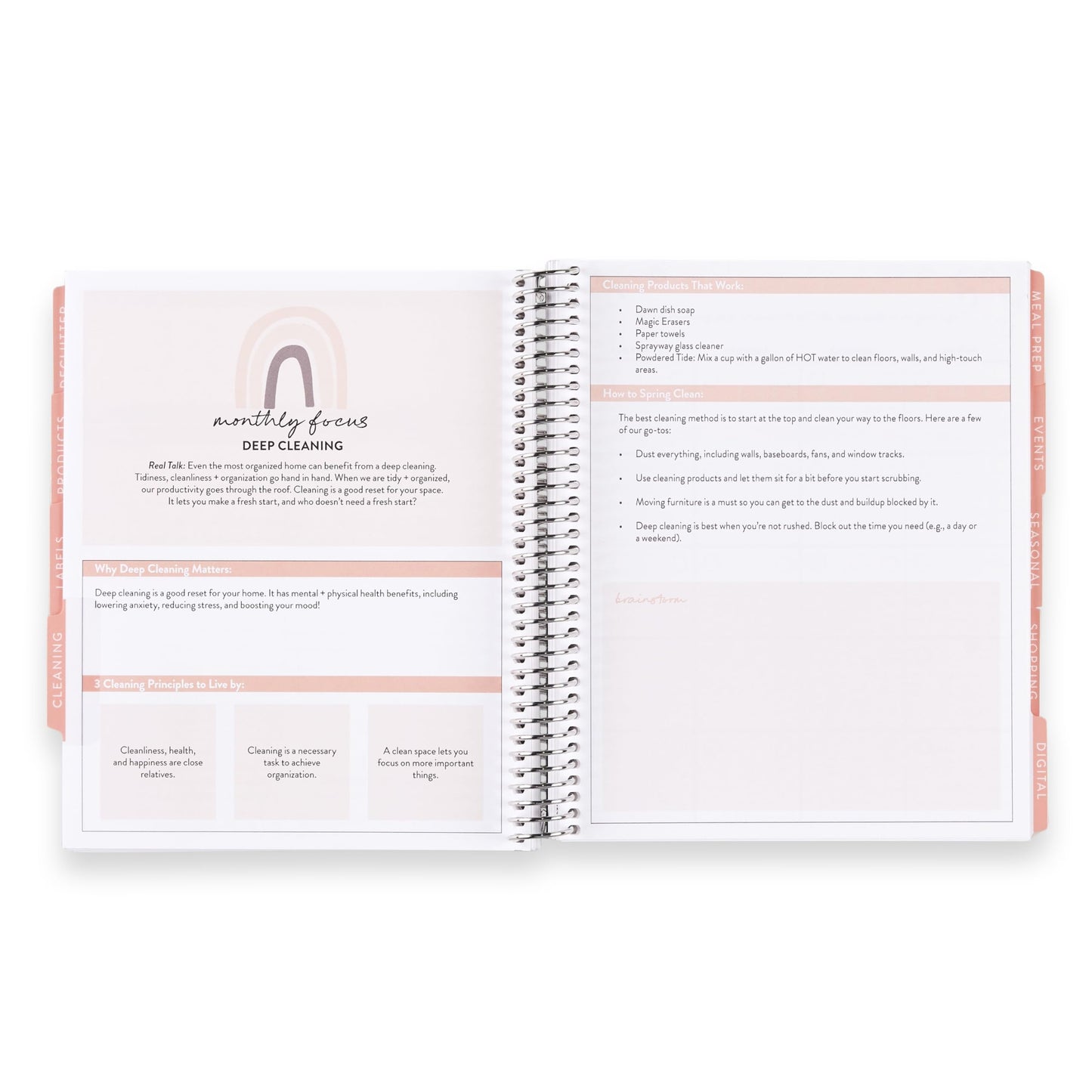 Erin Condren 7x9 Home Organization Planner | Learn to Tidy, Organize, & Clean| 124 Pages, 80 lb. Premium Paper, Designed by Erin Condren X Home + Sort
