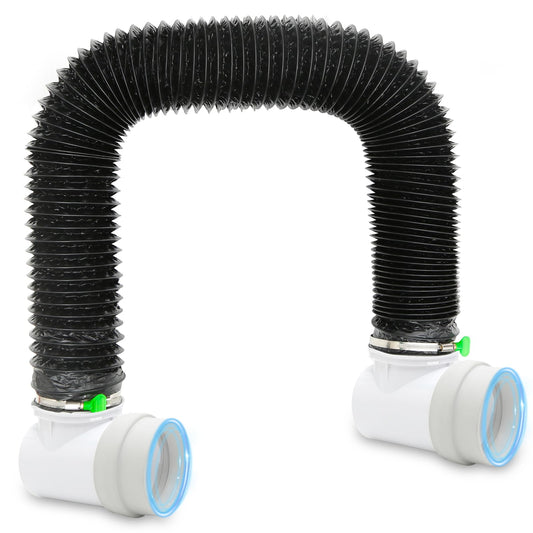 4inch 10FT Dryer Vent Hose for Tight Space, 90 Degree Dryer Vent Elbow with Rubber Seal Connectors, 6-Layer Duct Hose with 2 Key Hose Clamps, Easy-Install Heat Resistant Dryer Hose Vent Kit