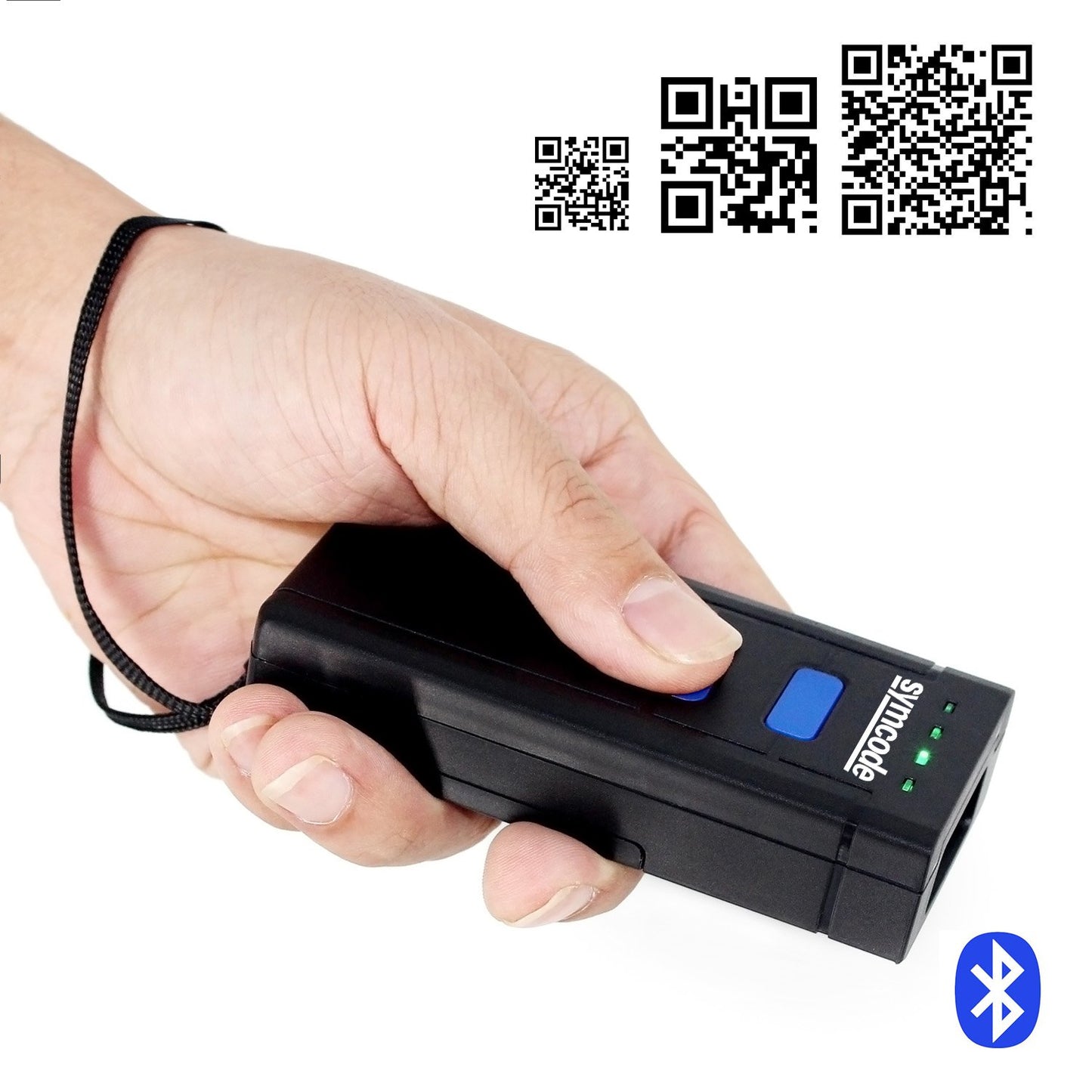 Symcode 2D Bluetooth Barcode Scanner,1D 2D Mini Wireless Handheld CMOS Barcode Scanner with Bluetooth5.0 & 2.4G Wireless Connection,Portable QR Code Reader Compatible for QR PDF417 Data Matrix