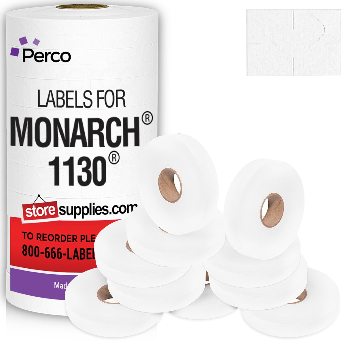 Pricing Labels for Monarch 1130 White - 25,000 Labels w/ 10 Rolls Value Pack, 1 Sleeve - Made in USA