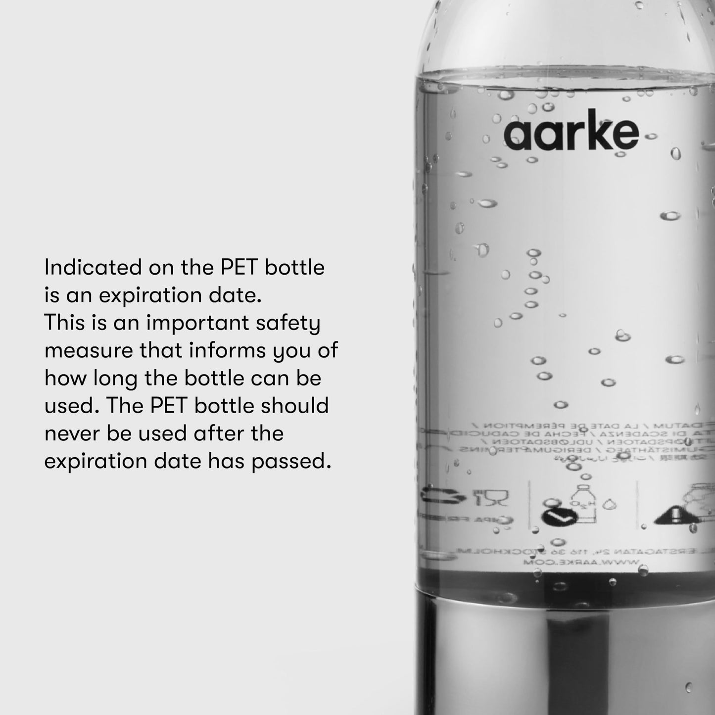 Aarke Extra PET Stainless Steel Reusable Bottle for Carbonator l, ll, and 3, BPA-Free and Non-Toxic, 1L/34 fl oz (2-Pack)
