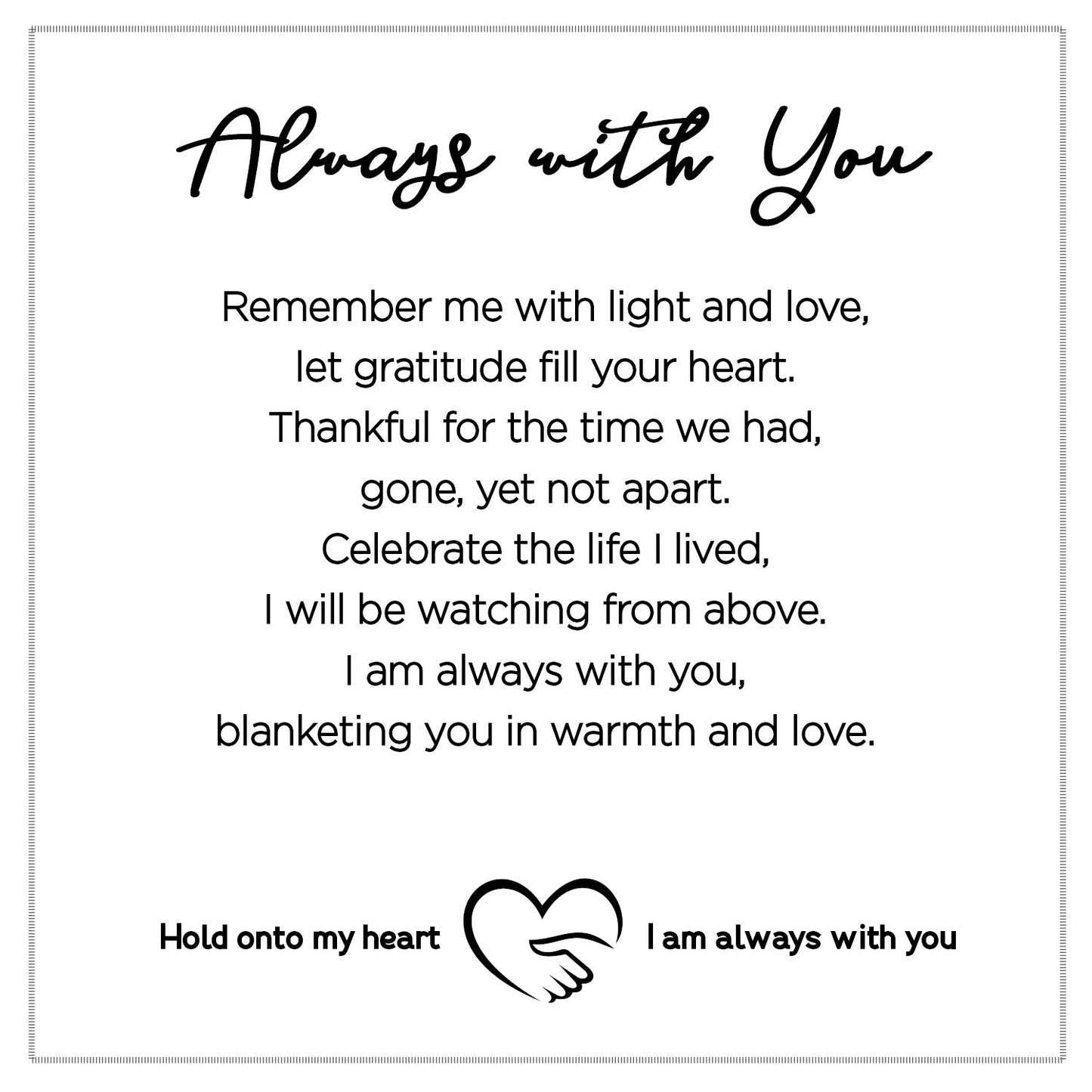 Always With You Softly Said Memorial Blanket- Thoughtful Sympathy Gift to Remember Lost Loved Ones