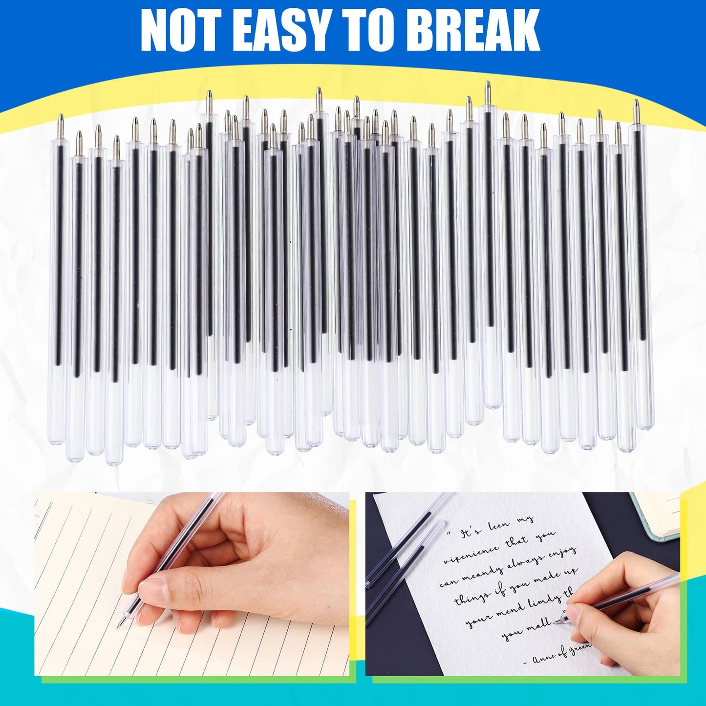 Sayglossy 200 Pcs Safety Pens 3.8 Inches Flexible Non-lethal Writing Pens for Mental Health Hospitals and Prisons