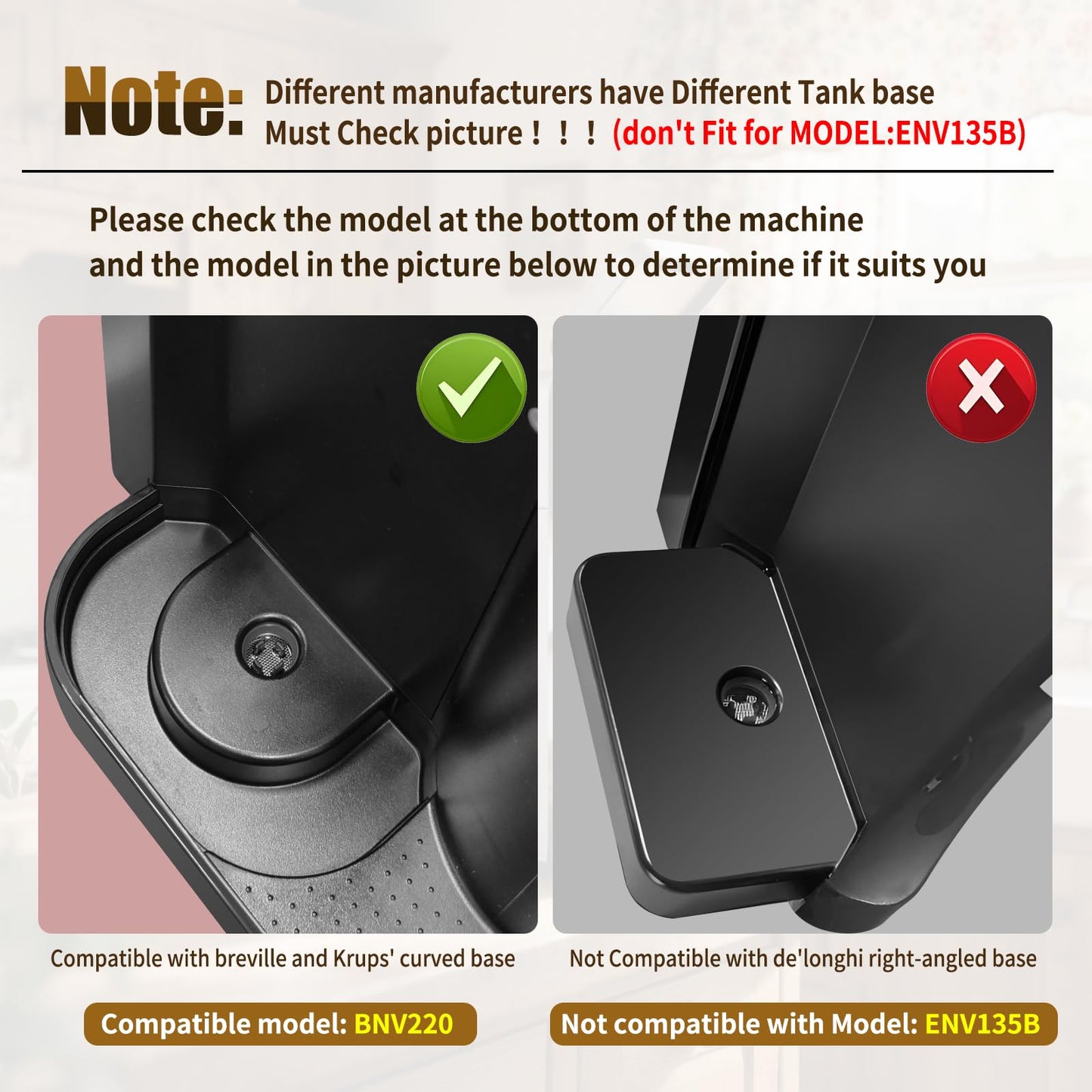 Water Reservoir MS-624441 Compatible With Nespresso Krups Vertuo Espresso Coffee Machine, 1.2L Water Tank Compatible with Nespresso breville Vertuo Café Maker,NOT Compatible with De'Longhi Machine