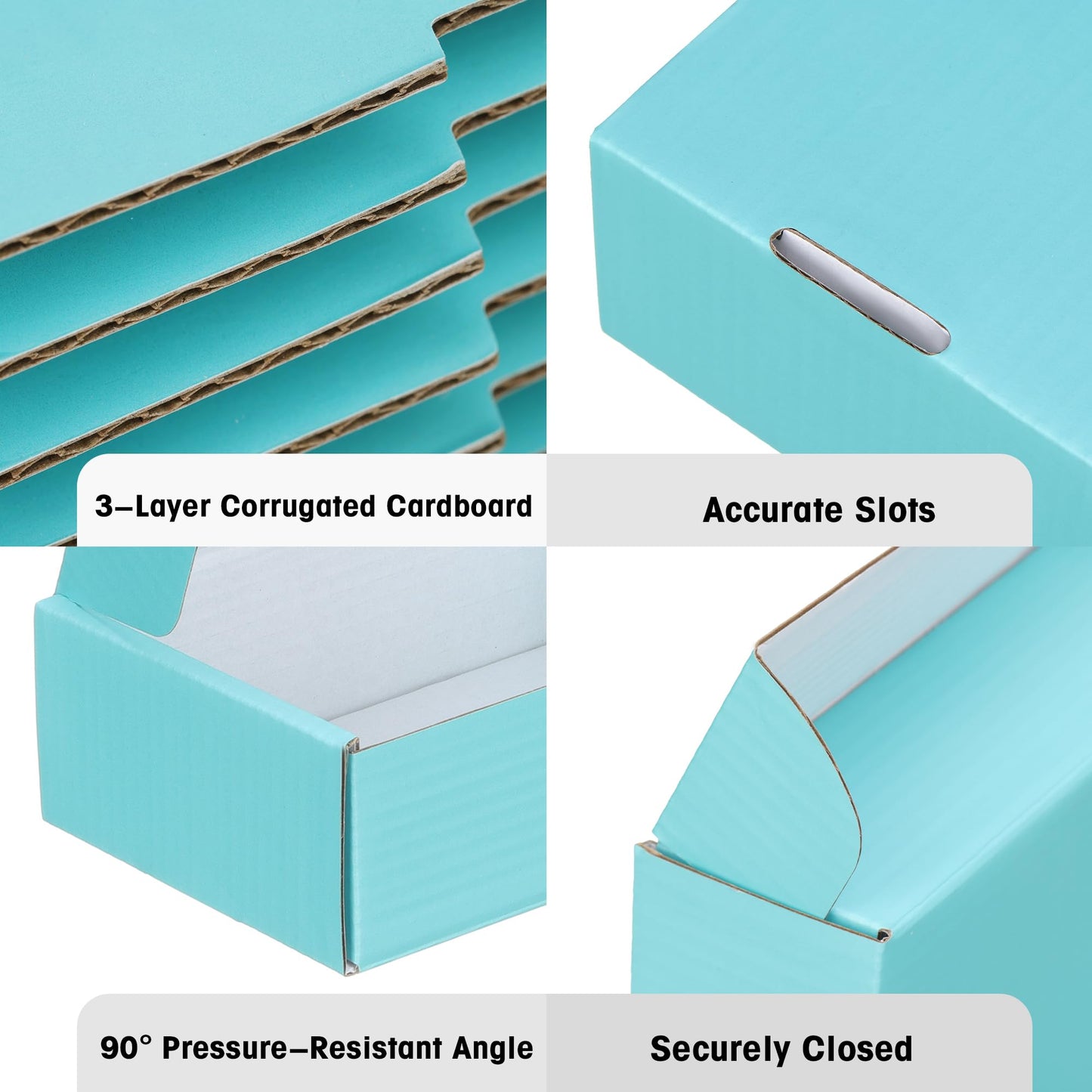 FARRAY 50 Pack of 6x4x2 Inches Small Shipping Boxes, Durable Corrugated Cardboard Boxes for Shipping, Gift, Mailing and Packaging, Teal