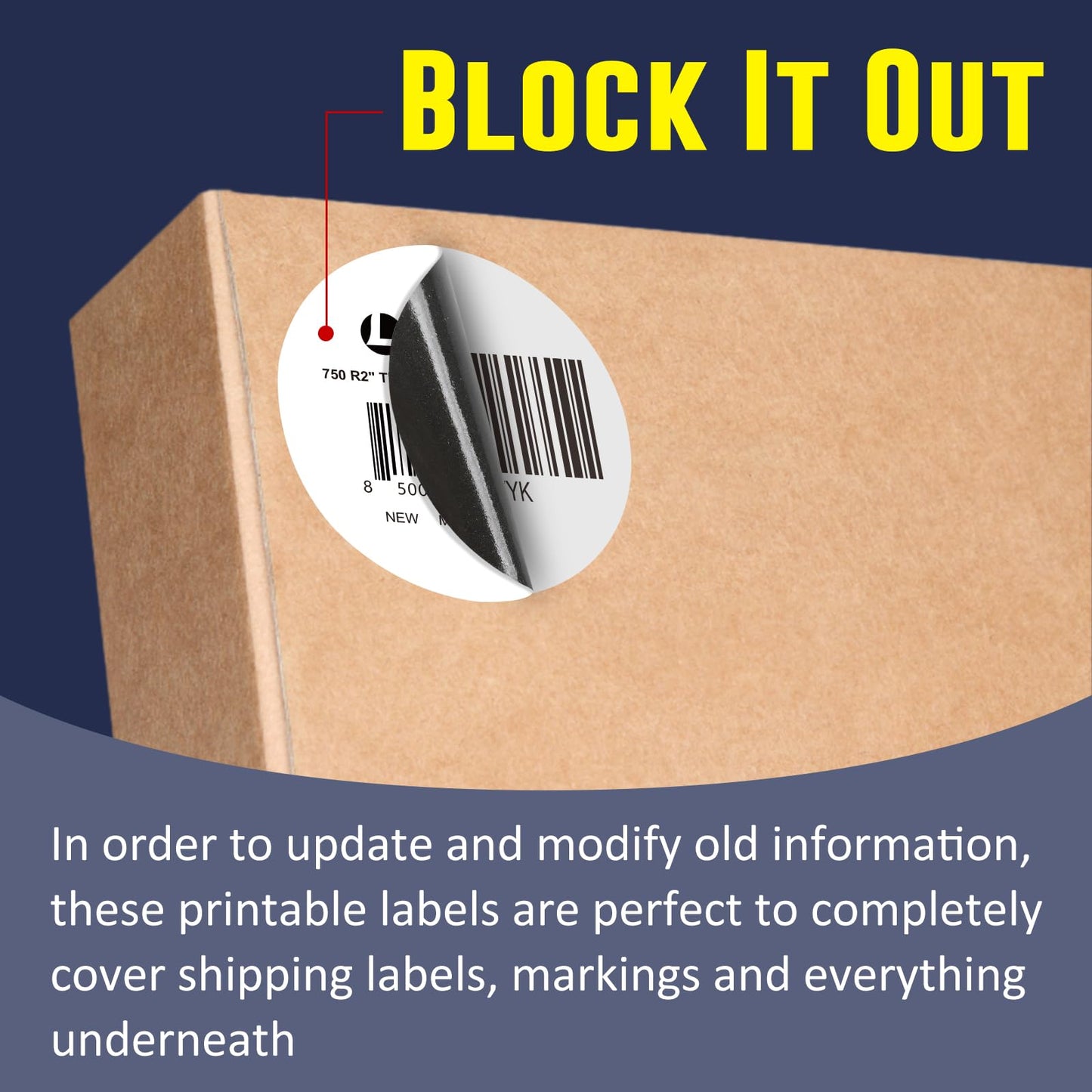 L LIKED 2" Round Direct Thermal Labels for Block, Permanent Adhesive Circle Label & Compatible with Rollo, Zebra and Other Desktop Printers (10 Roll, 7500 Labels)
