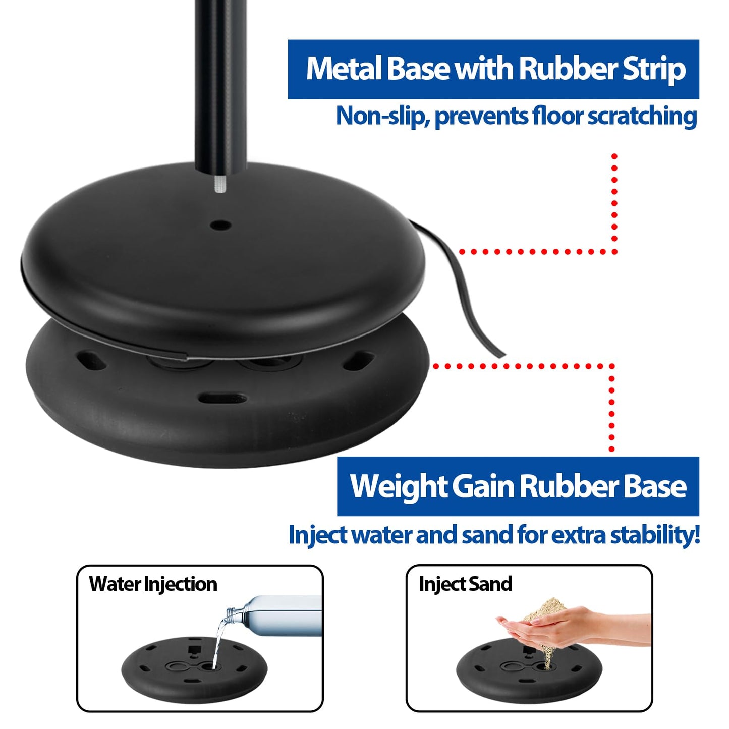 VAIIGO 2-Pack 8.5x11 Inch Adjustable Sign Stand & Floor Standing Sign Holder - Pedestal Poster Stand with Vertical & Horizontal View Display for Indoor/Outdoor Business & Store Signage (Black)