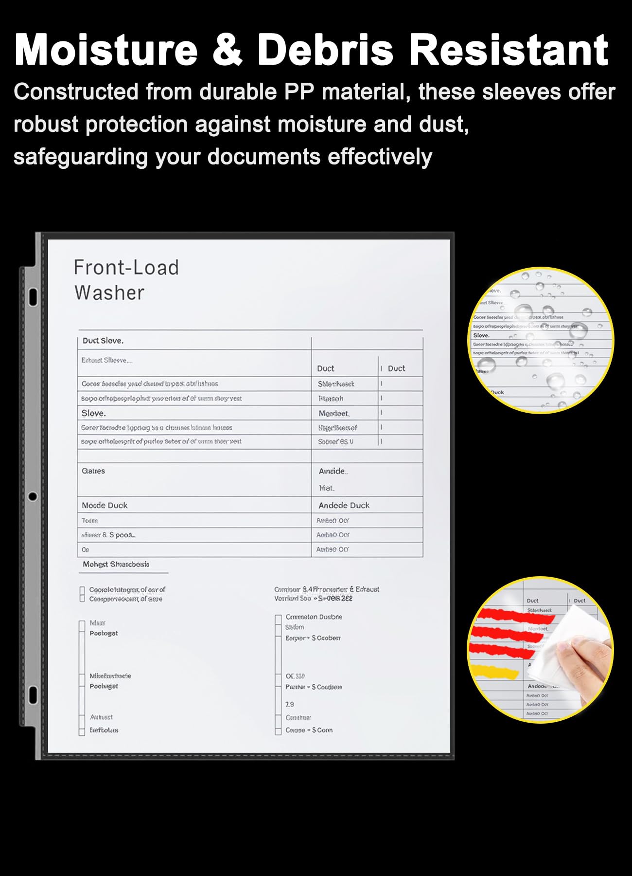 Golbsart Clear Sheet Protectors for 3 Ring Binder, 500 Pack Plastic Sleeves for Paper 8.5x11, Acid Free Page Protectors Sleeves, Top Loading Document Protector Sheets for School Office Home.