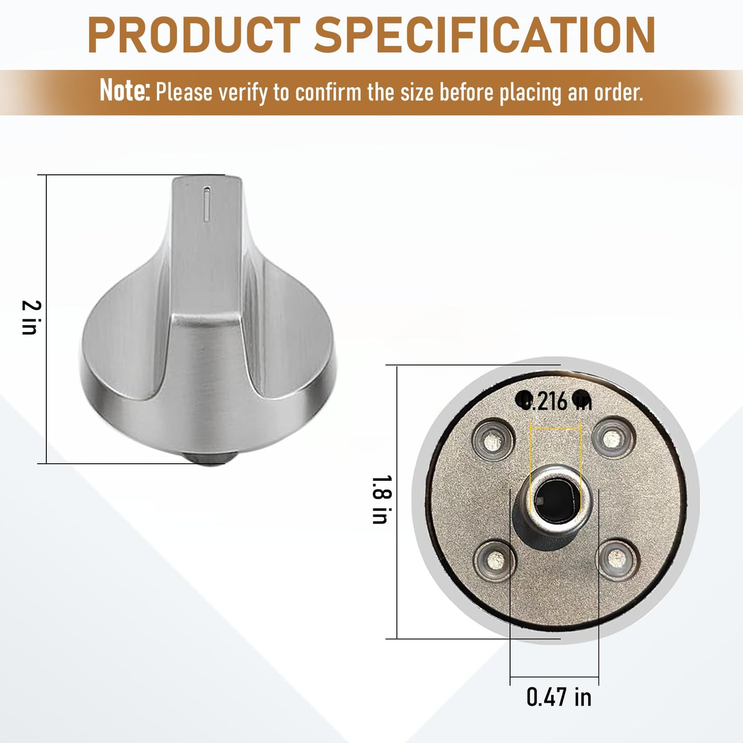 4 Pcs W11517334 Range Knob Compatible with Whirlpool Gas Ranges WEG515S0, WEG745H0, Replace W11122869, W10850033, W11458842