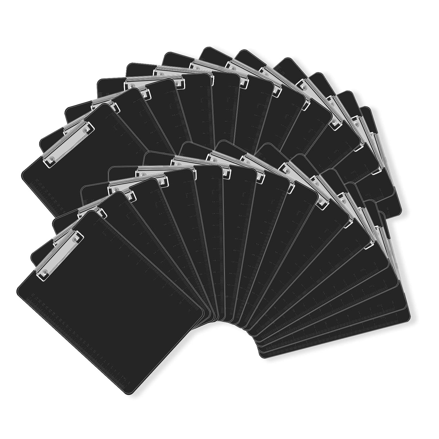 Black Clipboards, PANDRI 26 Pack Plastic Black Clipboards with Low Profile Clip 12.5 x 9 Standard Letter Size Clipboard for classrooms Office