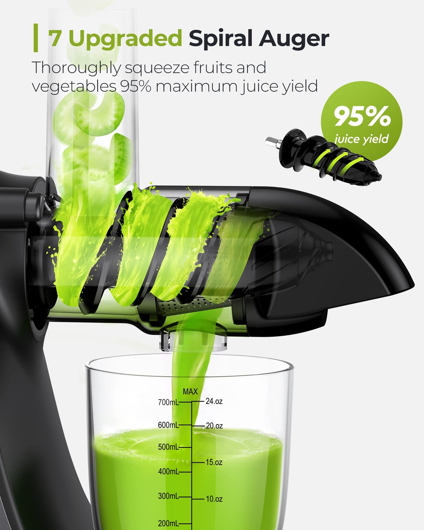 JOCUU ZM1503 Juicer Attachment Kit - Upgrade Aged Juicer to New One with Body, Auger, Filter, Chute,Compatible with JOCUU AMZCHEF Slow Juicer