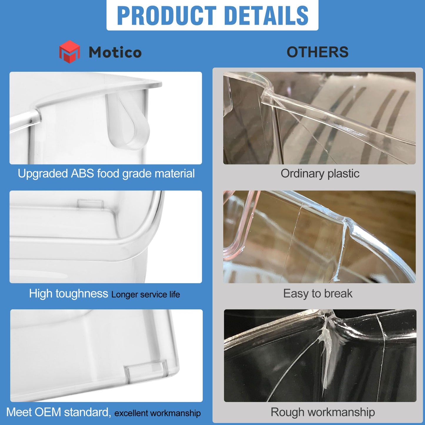 【NEW UPGRADED】 2 Pack 240324502 Refrigerator Door Shelf Bins (Right) for Frigidaire,Kenmore,Crosley Refrigerator Replacement Parts Replaces 240324510,AP2549806,EA429767,PS429767,LFSS2312TF0 Fridge Bin