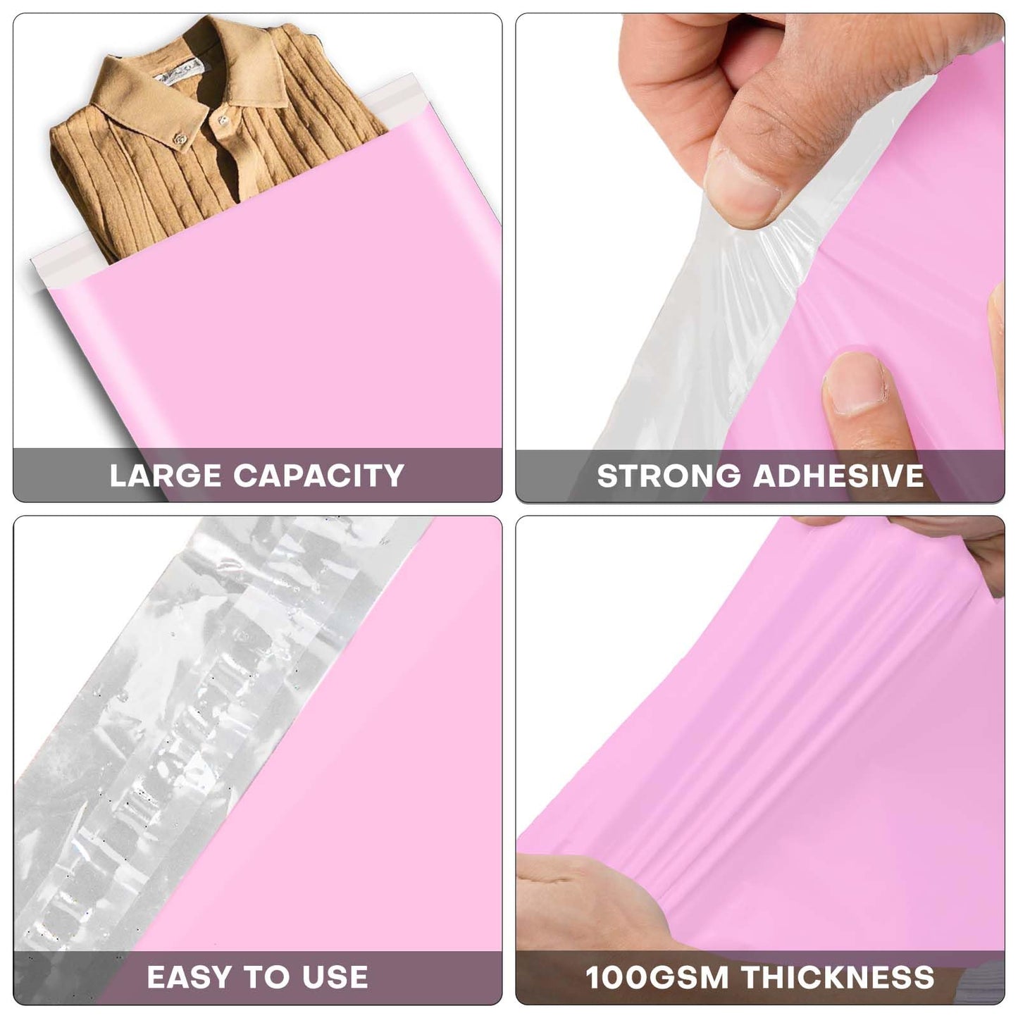 FUACJLIE Extra Large Poly Mailers 24x36" 50 Pcs - 2.5mil Bulk Heavy Duty Shipping Bags for Clothing XL Poly Mailing Envelopes Strong Adhesive, Shipping Envelopes for Small Business Supplier Pink