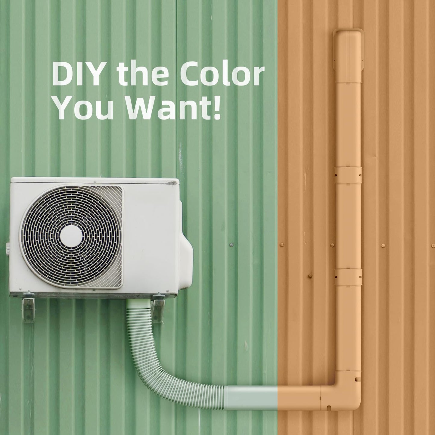 Mini Split Line Set Cover: 4″ W 10 Ft Decorative PVC LineSet Cover for Mini Split Air Conditioner, HVAC, Central AC & Heat Pump Systems, Perfect for Outside Use
