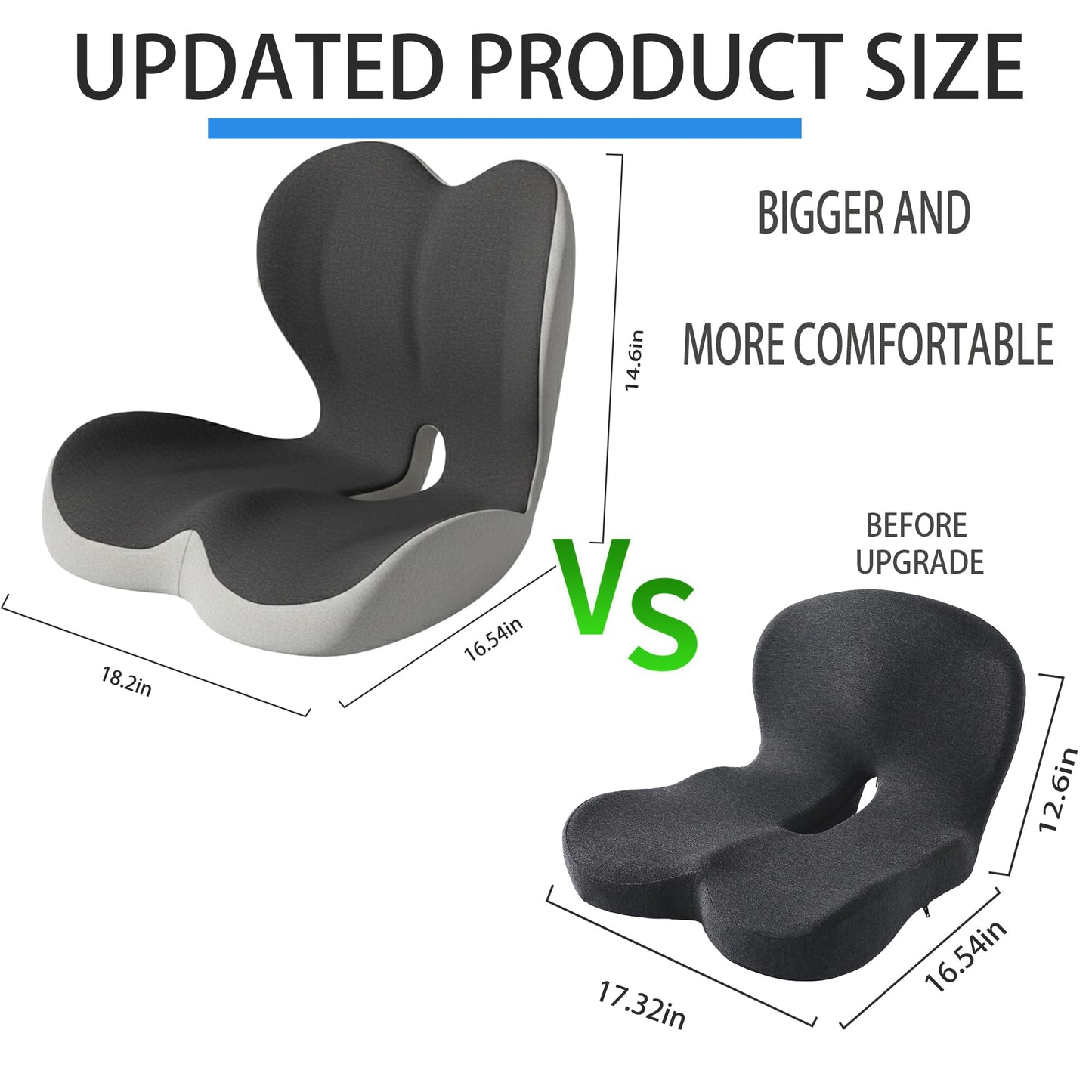 Zamerry Memory Foam Office Chair Cushion for Sciatica Pain Relief – Ergonomic Seat Cushions for Office Chairs, Desk Chair Cushion & Lumbar Support for Car, Airplane Seat Cushion for Back Pain