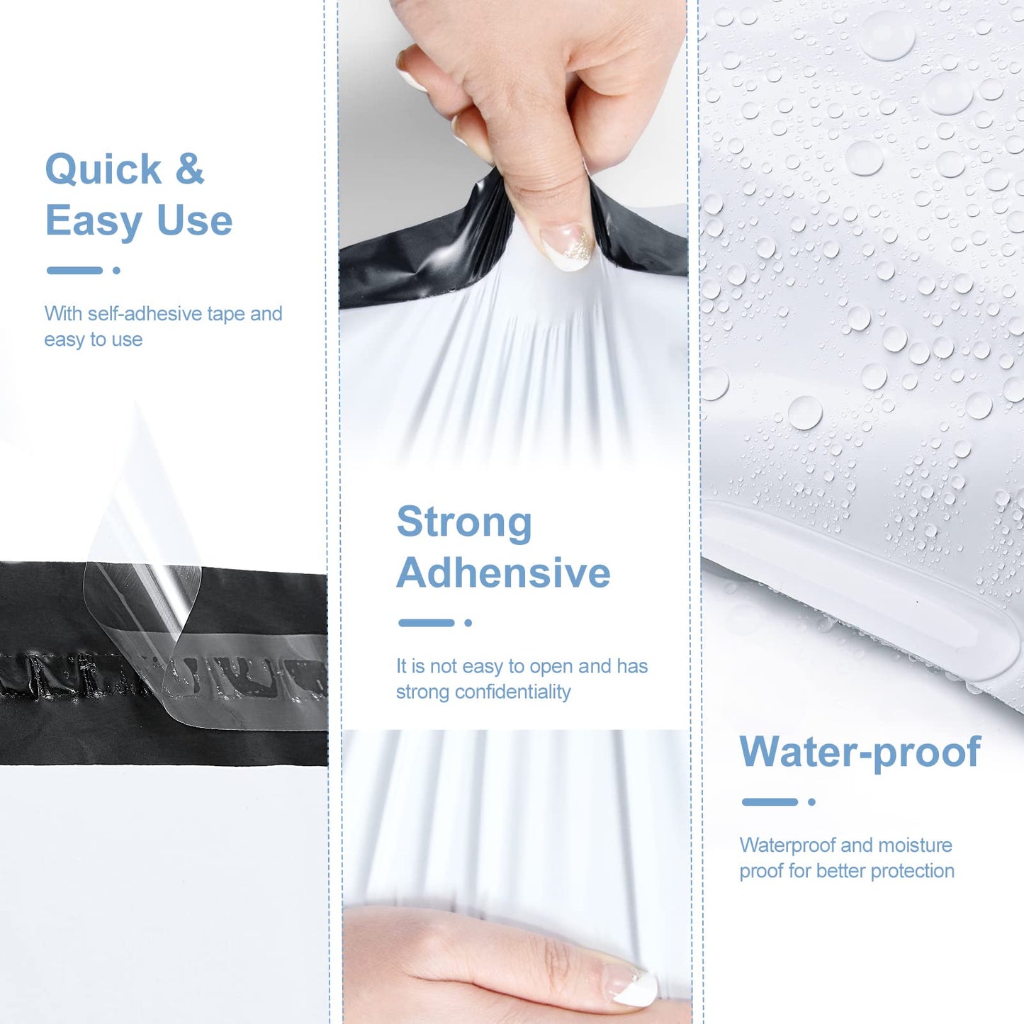 Metronic Poly Mailers 6x9 inch 1000Pcs White Small Shipping Bags for Business, Self-Seal Shipping Envelopes Bulk with Strong Adhesive, Waterproof and Tear-Resistant Plastic Mailing Postal Bags