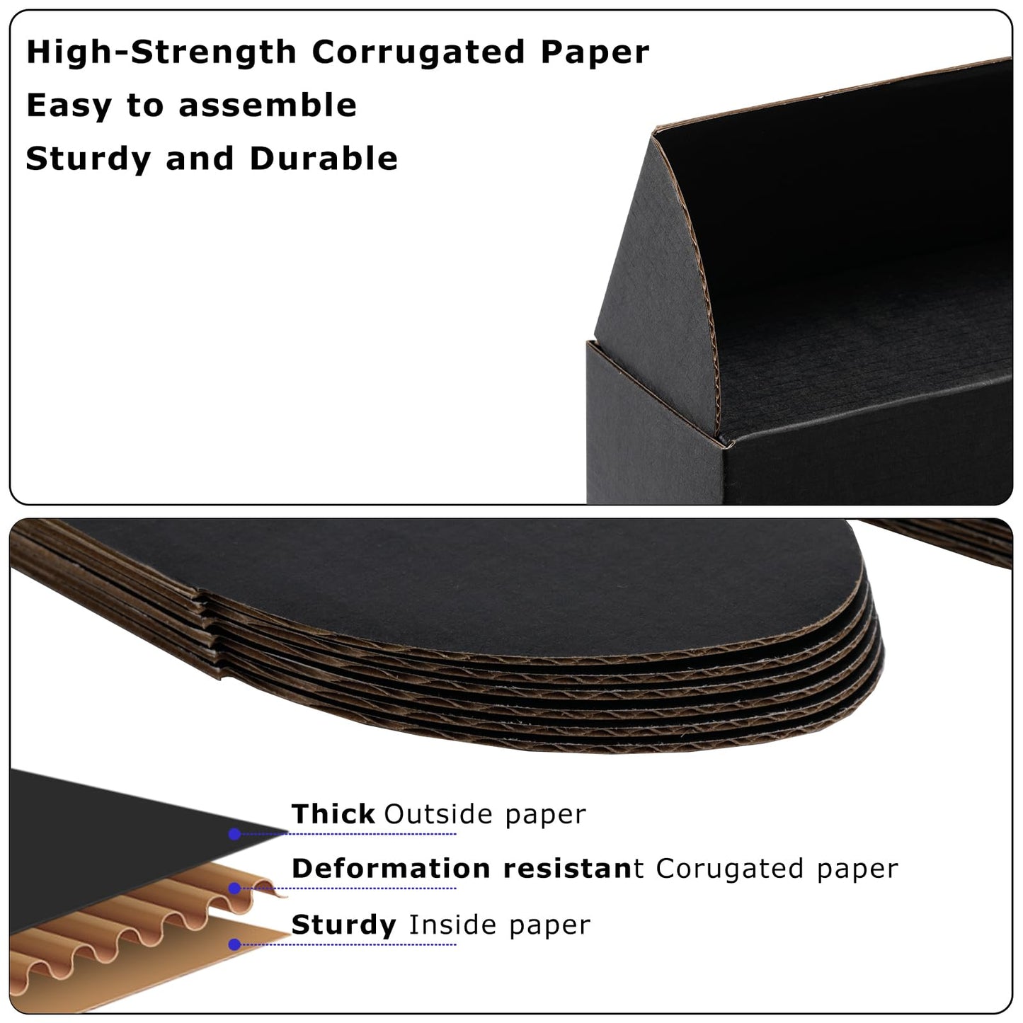 Yidomto 12x9x2 Black Shipping Boxes Small - 25 Pack Corrugated Cardboard Mailer Boxes for Packaging, Mailing, Gift Giving | Sturdy, Recyclable, Perfect for Small Business Supplies, Ecommerce