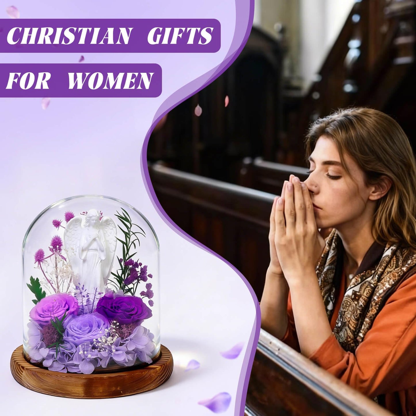 Harmolia Gifts for Mom Fresh Flowers for Delivery Forever Preserved Real Rose Christian Anniversary Mothers Day Birthday Gifts for 40 50 60th Women Grandma Wife Her Sister Best Friend