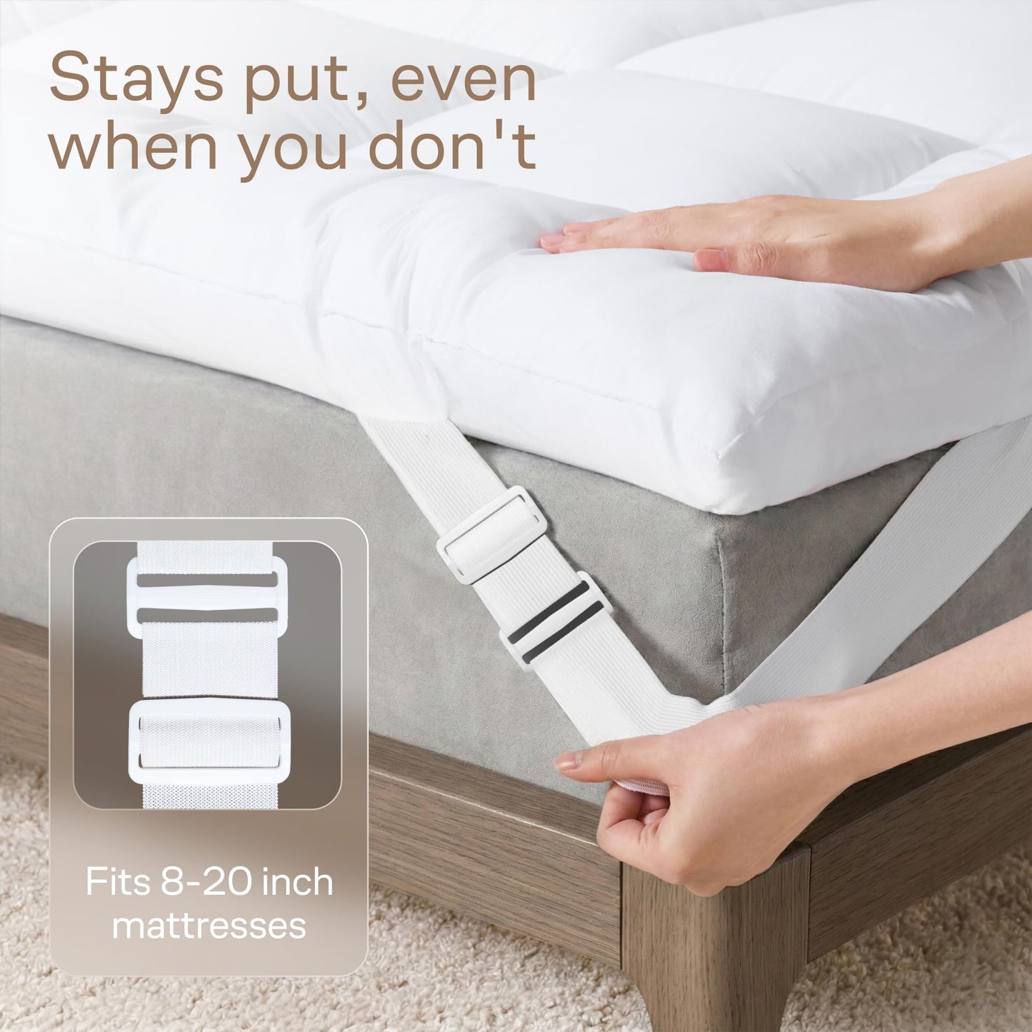 Ultra Soft Twin Mattress Topper - Cloud-Like Mattress Pad for Full Back Support - Breathable Cooling Material for Hot Sleepers, White