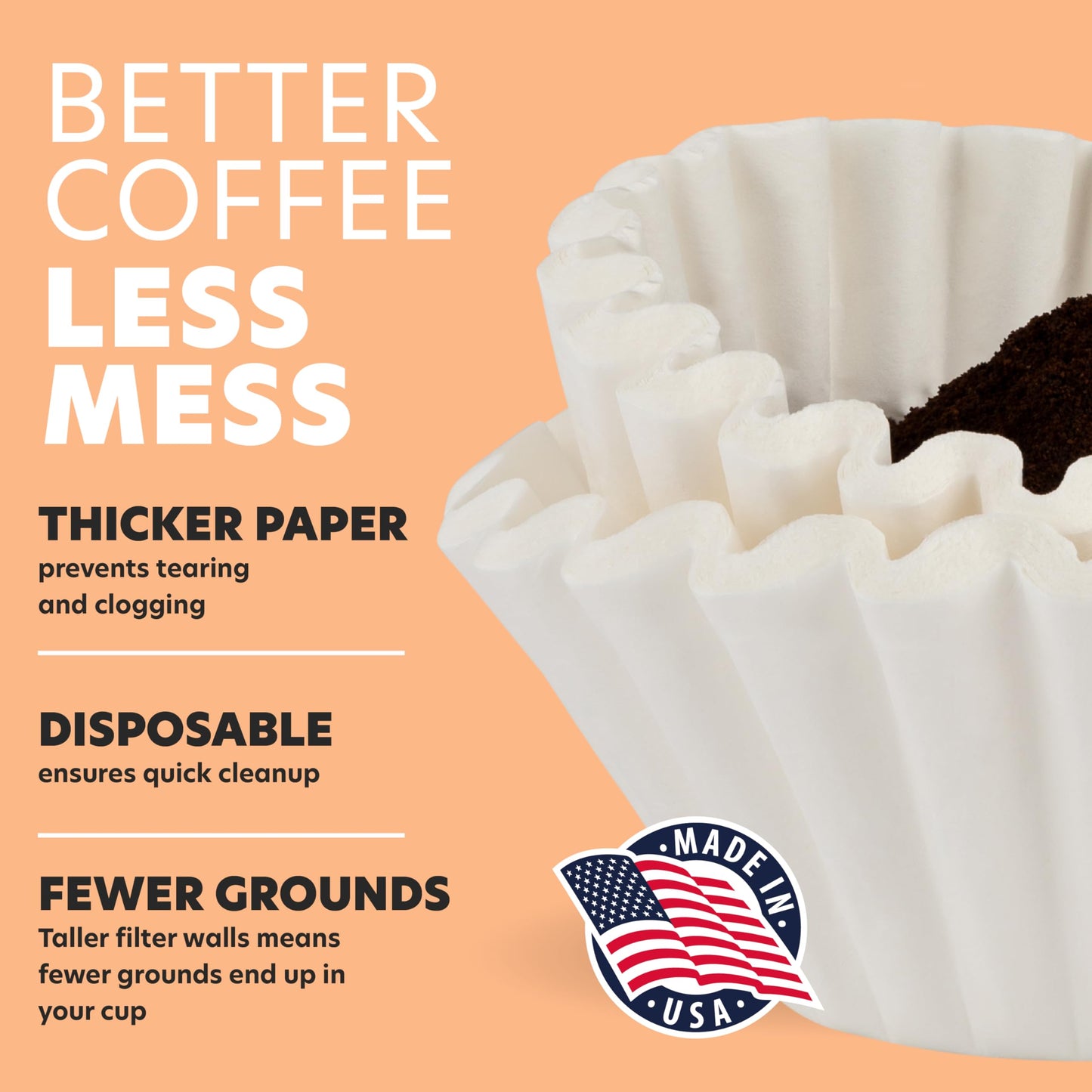 Tupkee Extra Large Coffee Filters – 13.75” x 5.25” – Fits Bunn 1.5–3 Gallon Commercial Coffee & Tea Machines – Chlorine-Free – No Overflow, No Tearing – 250 Count – For Restaurants, Cafés