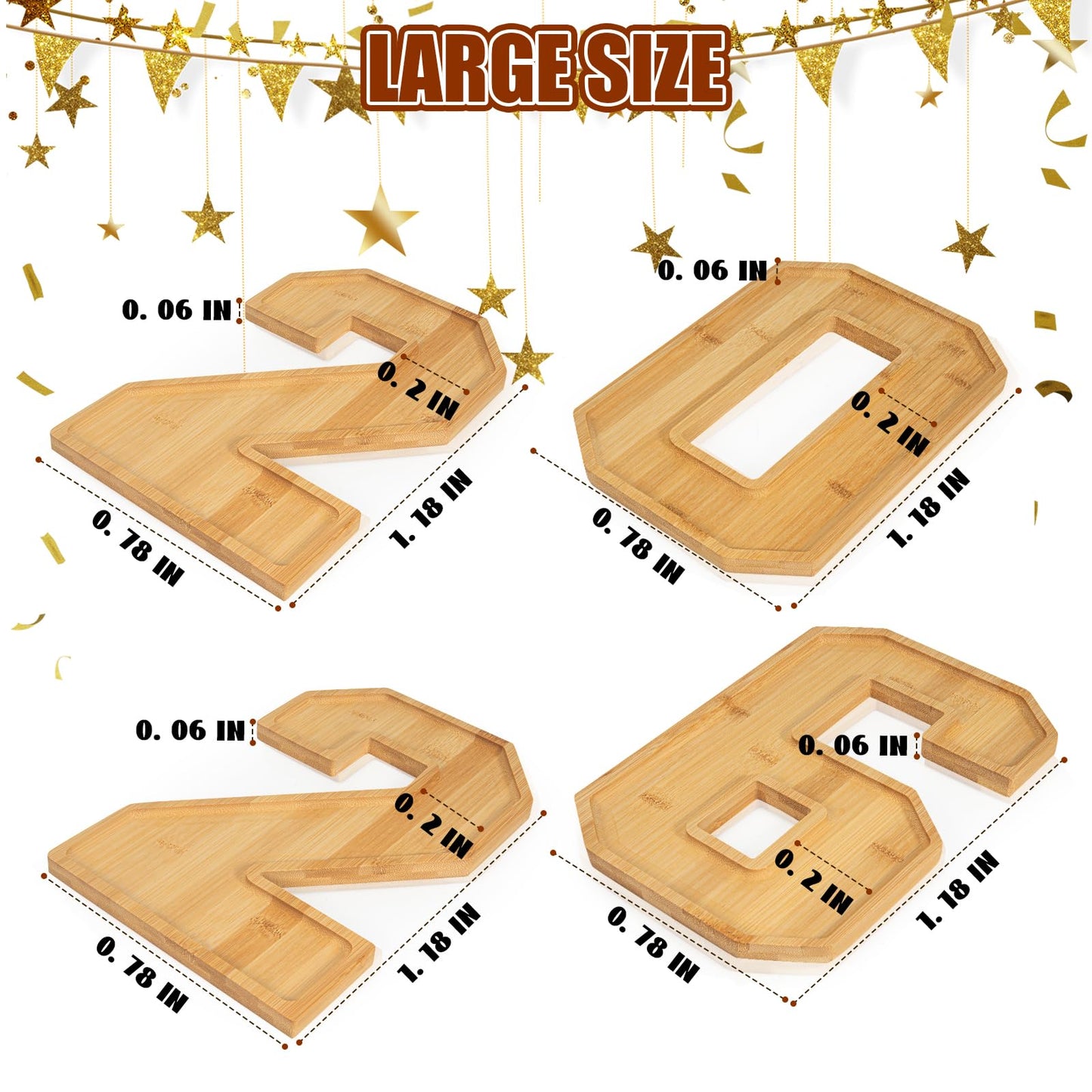 2026 Graduation Party Decorations Numbers Charcuterie Board Box - Bamboo Tray for Graduation Centerpieces - Class of 2026 Table Decoration for College High School