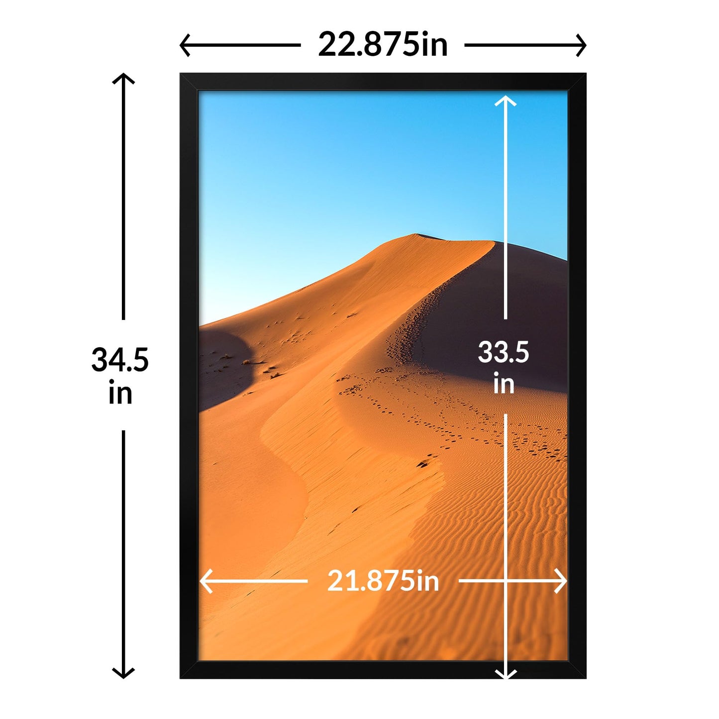 LaVie Home 22.375x34 Picture Frame 2 pack, Display Pictures 22.375 x 34 Puzzle Frame, 22.375x34 Black Photo Frame with HD Plexiglass, Display Frame for Vertical or Horizontal, Classic Collection