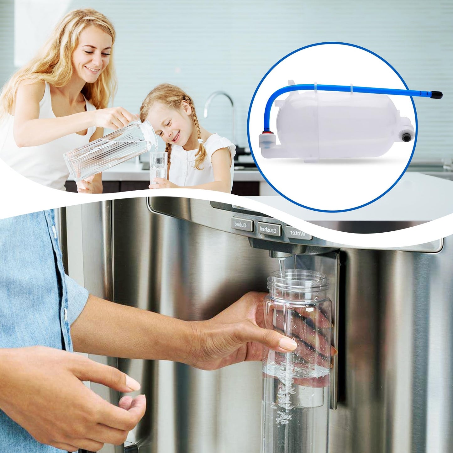 AJL72911502 Refrigerator Water Tank Assembly Compatible with LG Kenmore LFX25973ST LFXS26596S 79571033010, Refrigerator Water Reservoir Tank Replace AJL72911501 AJL72911503 AJL72911505 MJM61844101