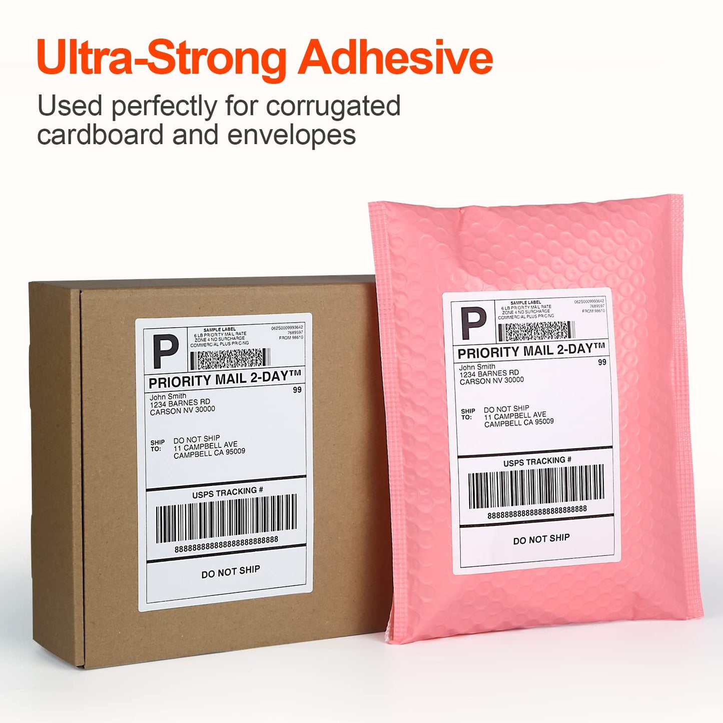 MiroCaro 4" x 6" Shipping Labels for Thermal Printer, Fan-Fold Postage Thermal Labels, Mailing Labels for Packages (4 Stacks, 2000 Labels)