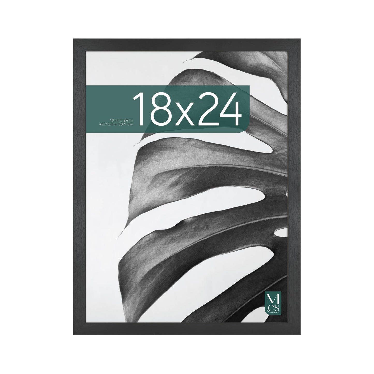 MCS Studio Gallery 18x24 Poster Frame Black Woodgrain Engineered Wood, Vertical & Horizontal Wall Hanging Large Picture Frame for Photos, Posters & Art Prints (1-Pack)