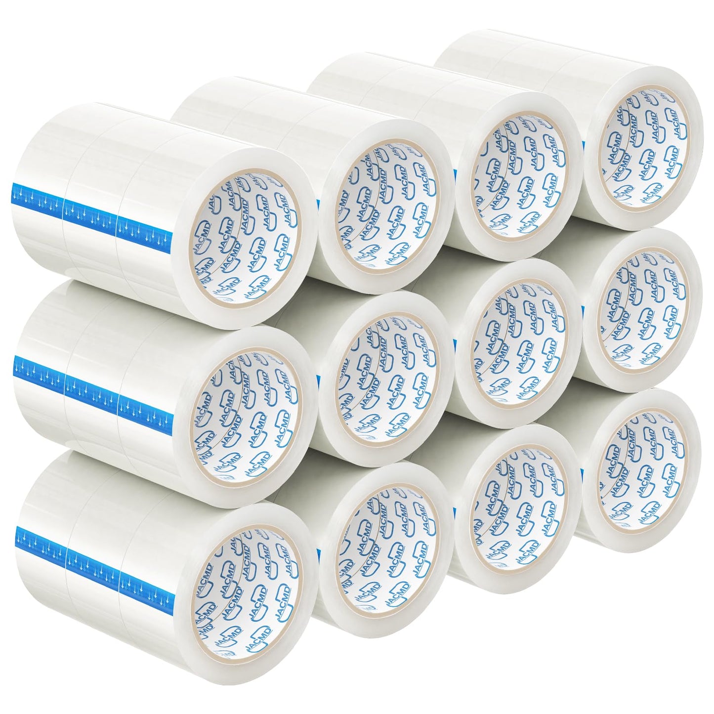 JACMD 36 Rolls Packing Tape, 2 Inch x 65 Yards Heavy Duty Shipping Tape - Clear Transparent Packaging Tape for Boxes, Waterproof & Tear Resistant, Strong Adhesive for Moving & Mailing