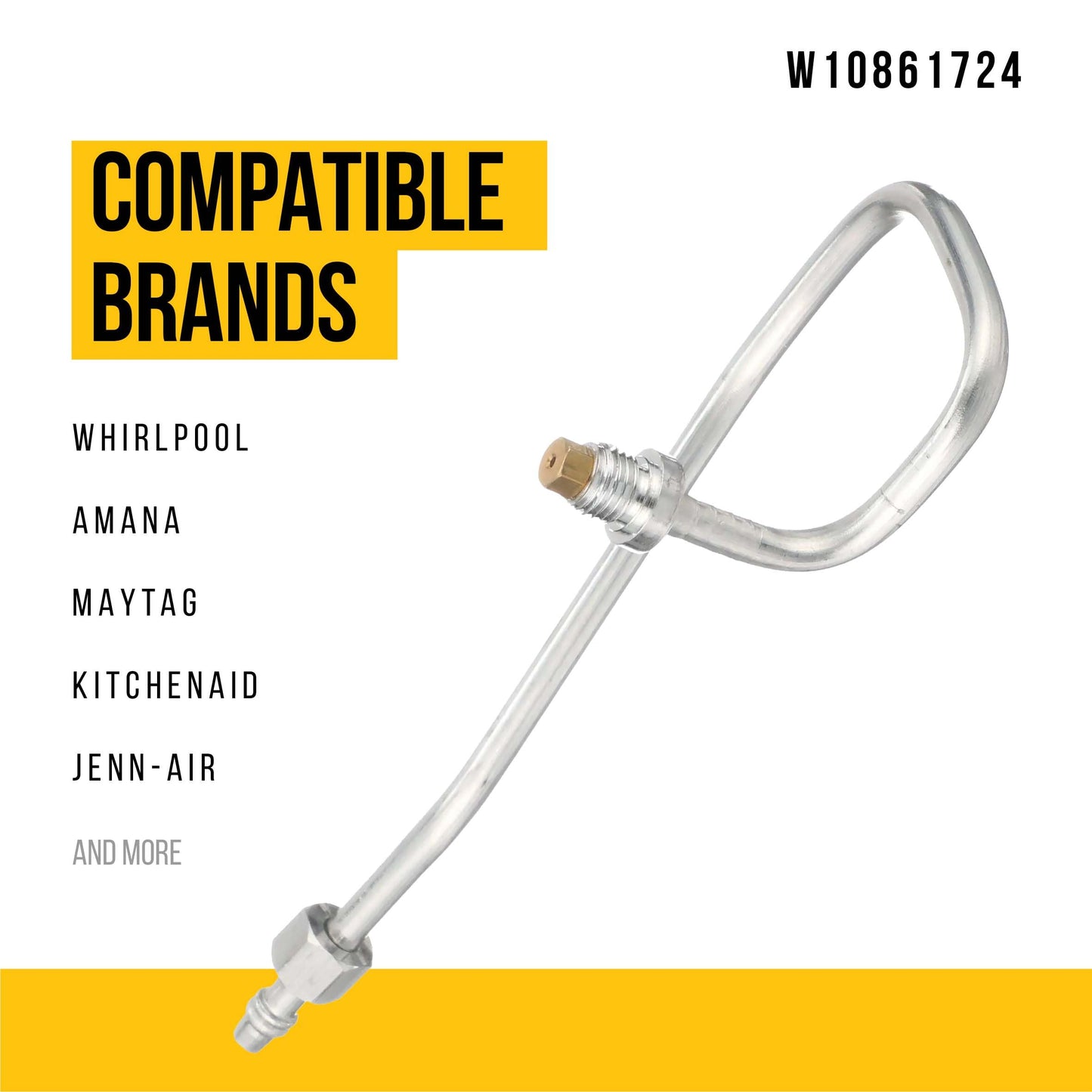 PartsBroz W10861724 Venturi Burner Tube - Compatible With Whirlpool Amana Range - Replaces AP5999421 PS11731644 4382294 W10512771 Ultra Durable Replacement Repair Parts