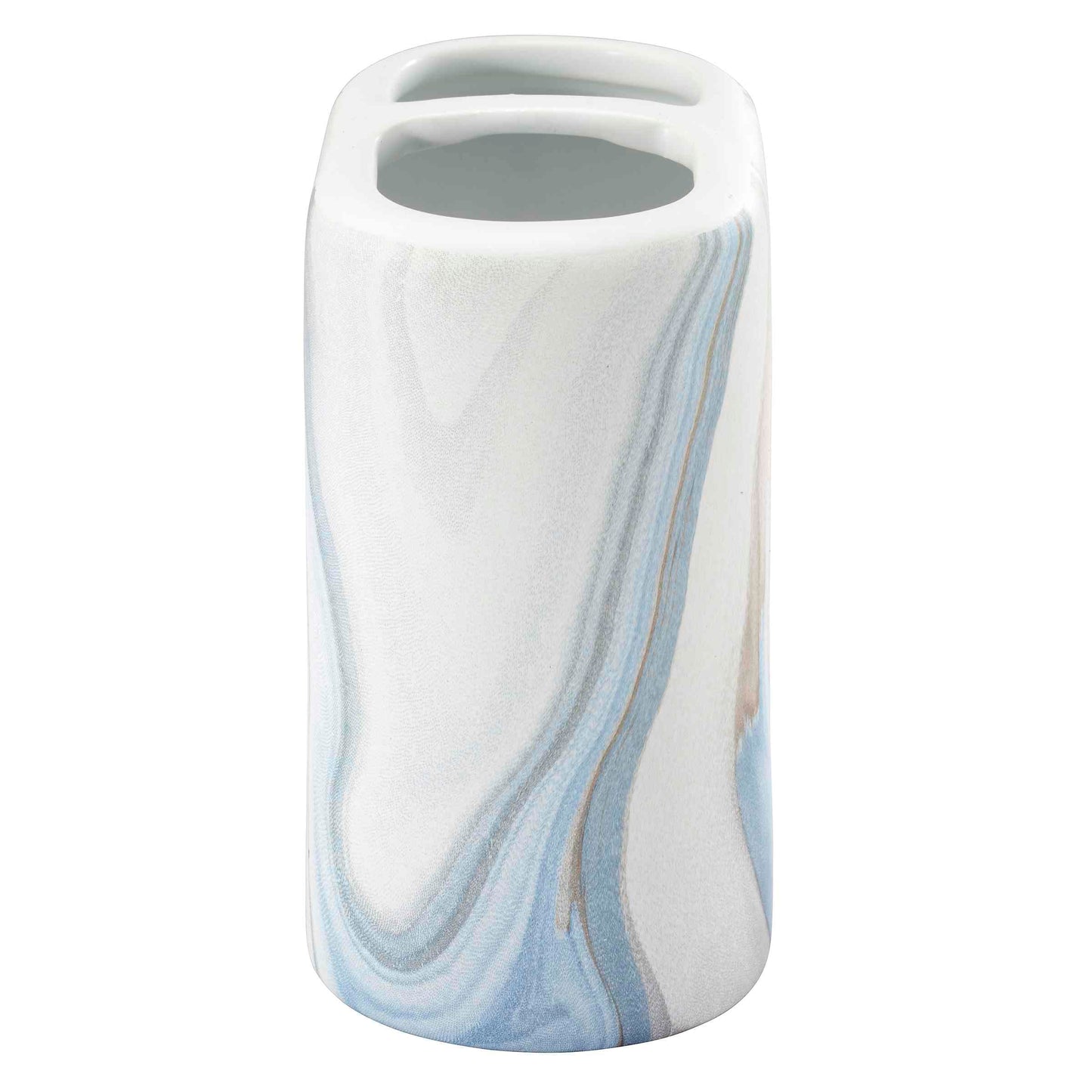 Avanti Linens - Toothbrush Holder, Resin Countertop Accessories, Guest Bathroom Essentials (Waves Collection, Blue)