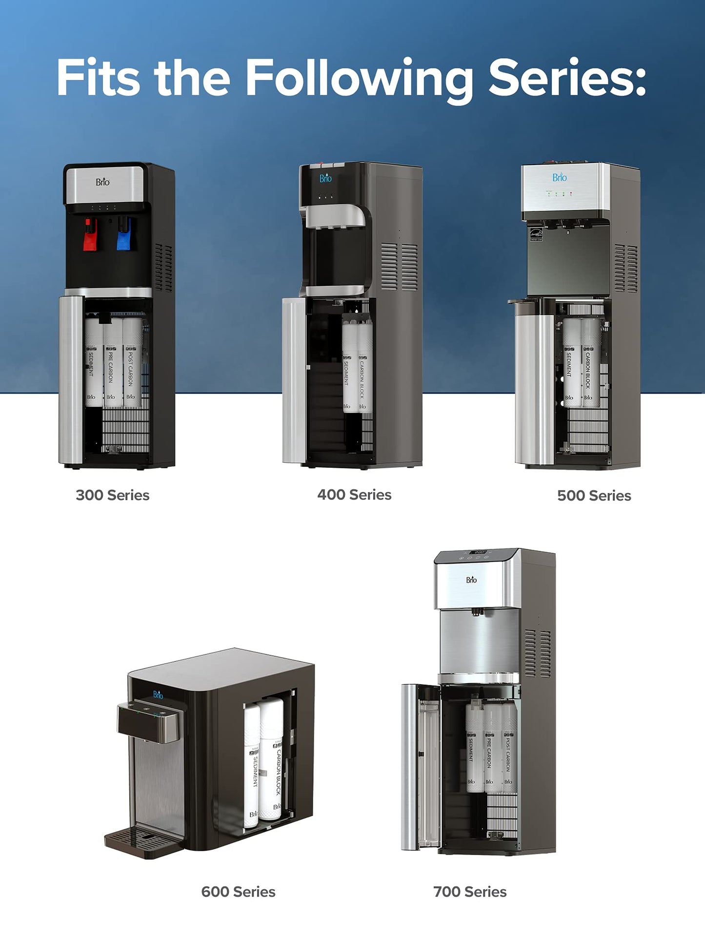 Brio Water Cooler Filter - Sediment - Compatible with Brio 300, 400, 500, 600, 700 Series - Easy Twist-On Replacement - 1 Count