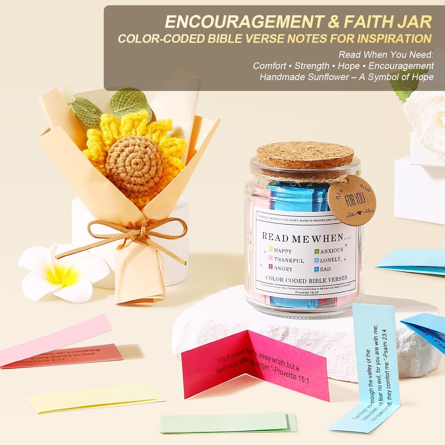 Get Well Soon Gifts for Women, Self Care Gift Basket with Bible Verse Jar, Thinking of You Encouragement Gifts Care Package for Women After Surgery Recovery Comfort Gift for Mom Friend