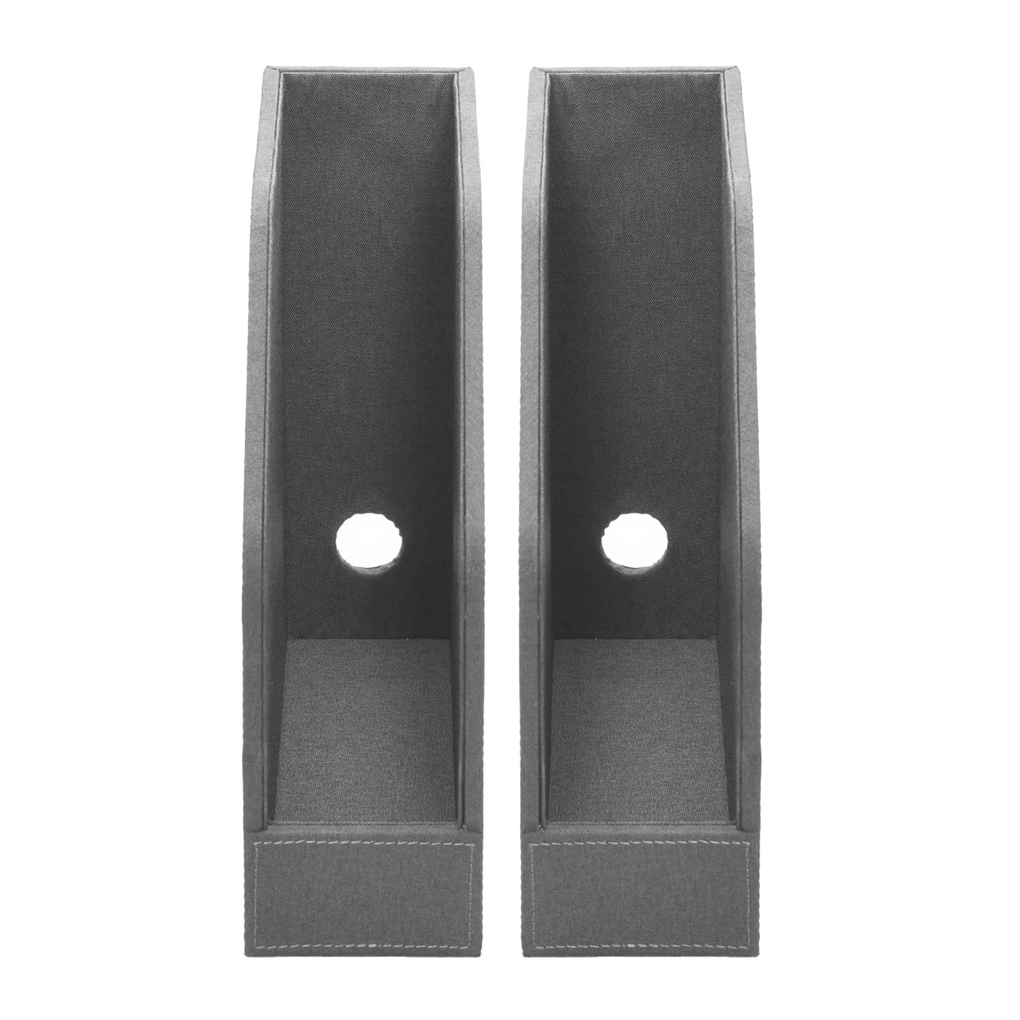 MobileVision Executive Grey Cloth Fabric Vertical File Holders - 2 Piece Combo