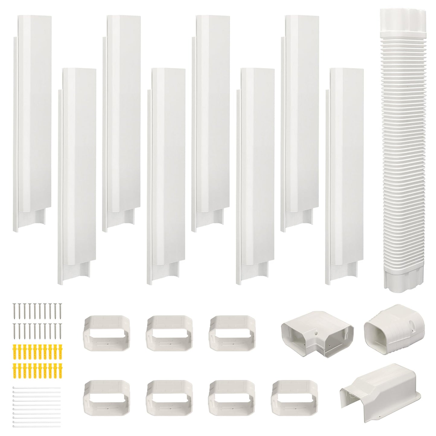 SUREPHON Mini Split Line Set Cover 4 Inch 13.5 Ft, Line Set Cover Kit for Mini Split with Flexible Duct, Universal DIY Paintable Decorative Cover for Minisplit Air Conditioner, HVAC and Heat Pump