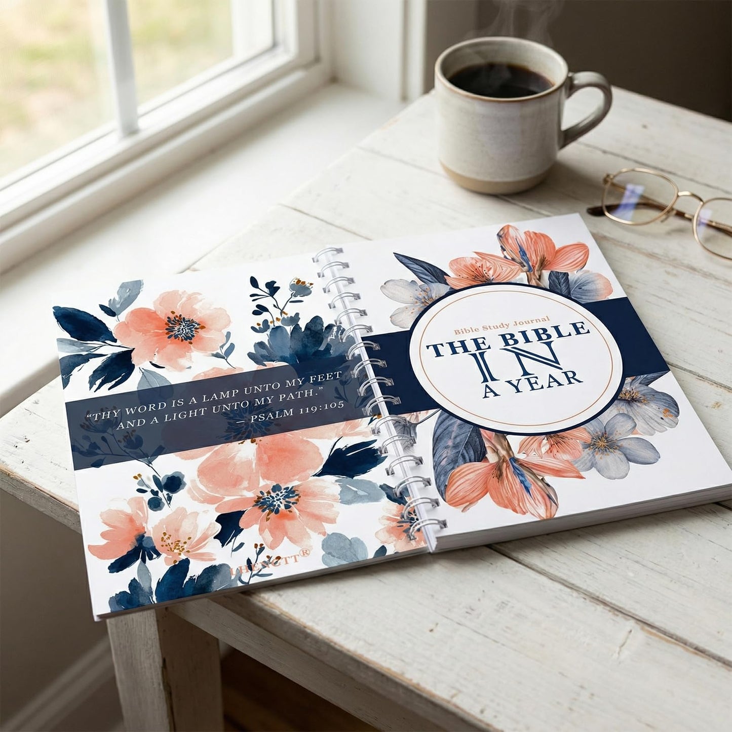 A Year of Bible Study Kit– 52-Week Scripture Reading Journal Set, Christian Devotional Planner for Women, Guided Faith Notebook (M (5.5 x 8.25 inch))
