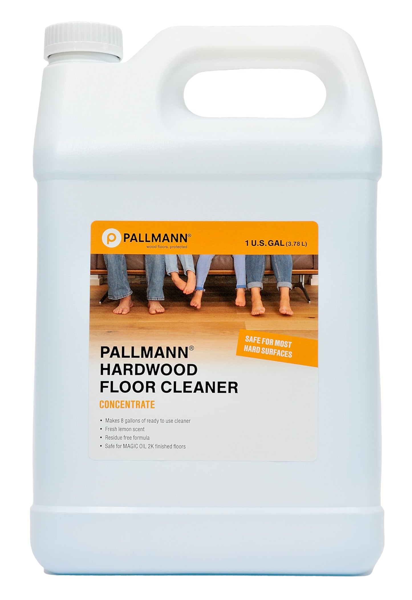Pallmann Hardwood Floor Cleaner Concentrate 1 Gallon - Makes 8 Gallons of Cleaner - Water-based Streak-free Formula