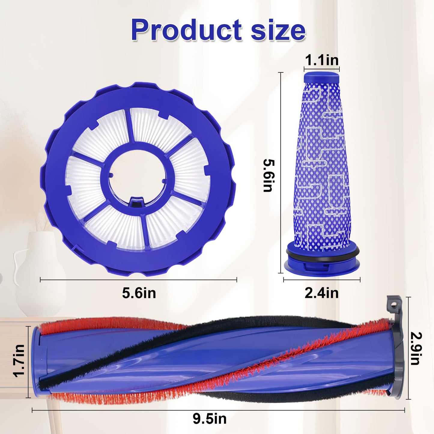 DC50 Brush Roller and Fiter Replacement Compatible With Dyson DC50 Animal Multi Floor Complete Vacuum, Filters Brush Kit, Compare to Part 965081-01 965080-01 964705-01