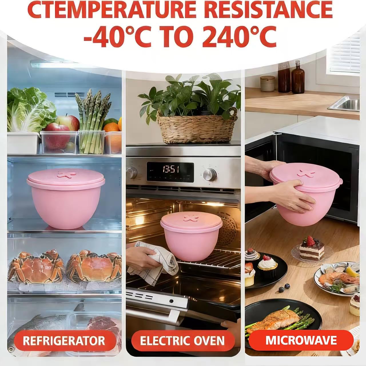 5 Qt silicone liners for kitchenaid stand mixer, Silicone Bowl Liners with Lids, Kitchen Aid Accessories and Attachments for Baking and Cooking (3pcs) thicken