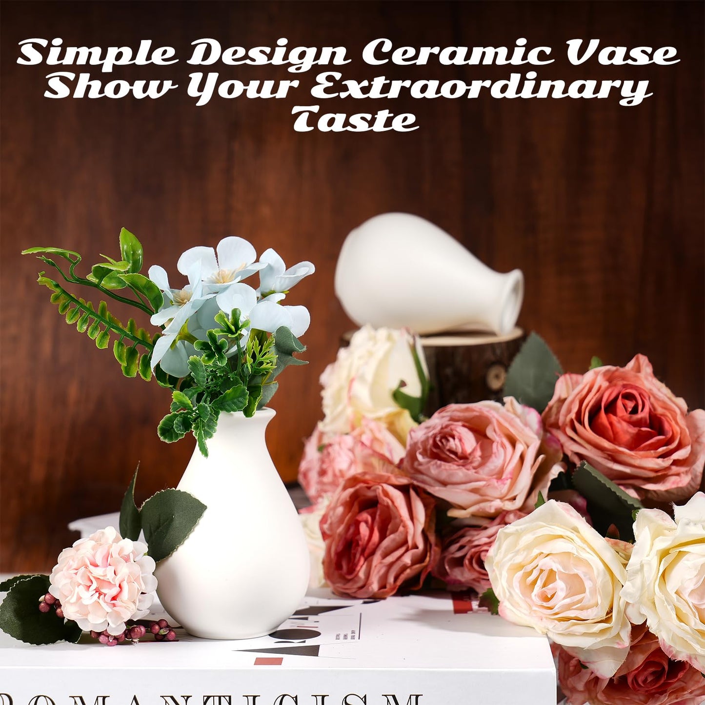 15 Pack White Ceramic Bud Vases Bulk, 3.9 Inch Premium Boho Small Flower Vases White Ceramic Vases for Centerpieces for Pampas Garss Dry Flowers Home Wedding Table Decor