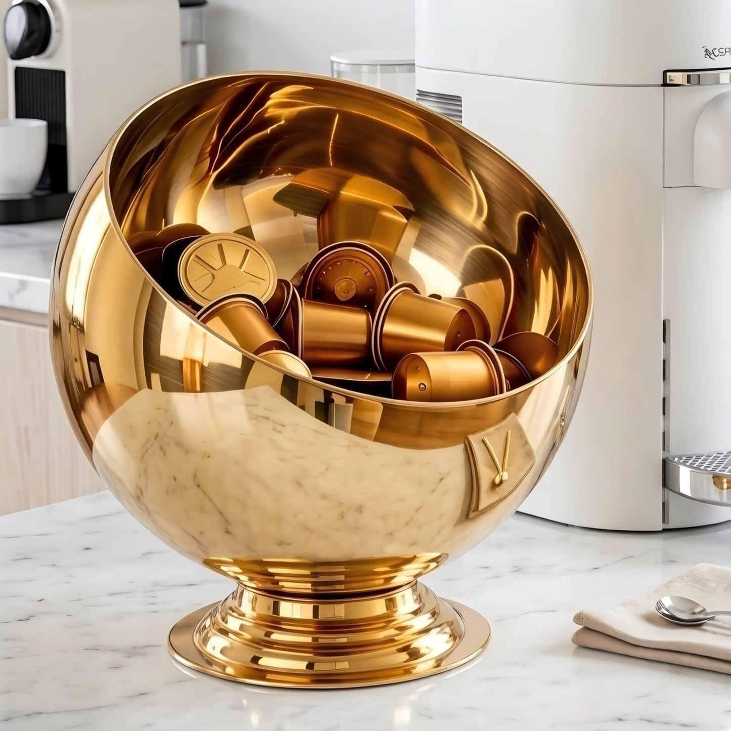 VAWNKUKN Coffee Pod Holder-Coffee Pod Storage-K Cup Holder-Espresso Pod Holder-Coffee Pod Organizer（GOLD