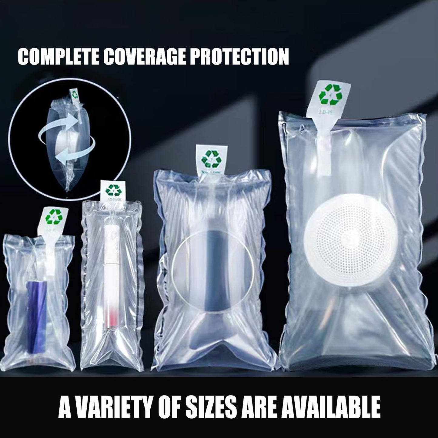 Miupoo Packaging Air Bags,Clear Plastic Inflatable Air Packaging Protector Bag with Free Pump Cushion,Air Cushion Blocking Packaging Bag,4x6 Inches,200 Pieces