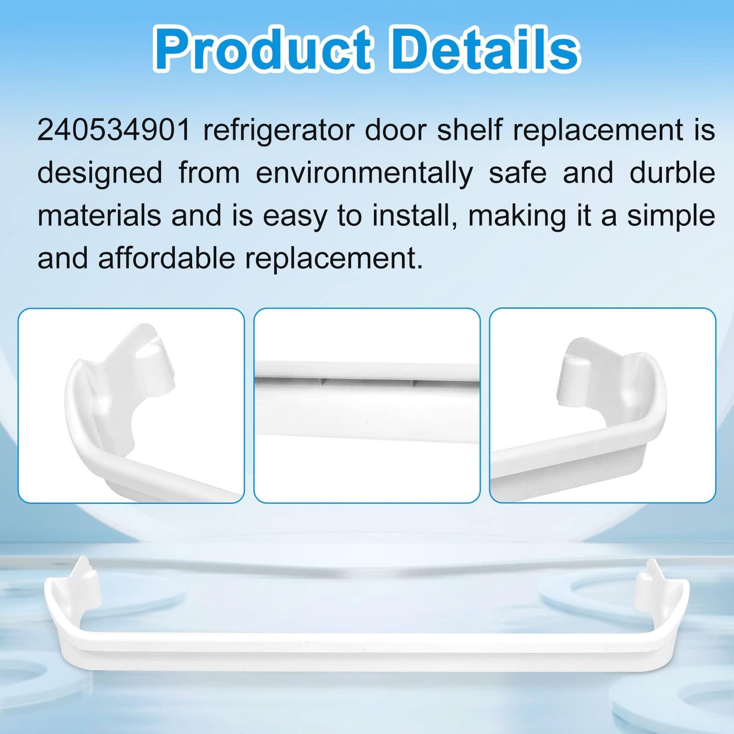 240534901 Door Shelf Rack Bar （2PACK）Compatible with frigidaire or kenmore Refrigerator Replacement Shelves Door Retainer frigidaire Door Shelf Replacement-240534901,AP3214630,948954,AH734935,PS734935