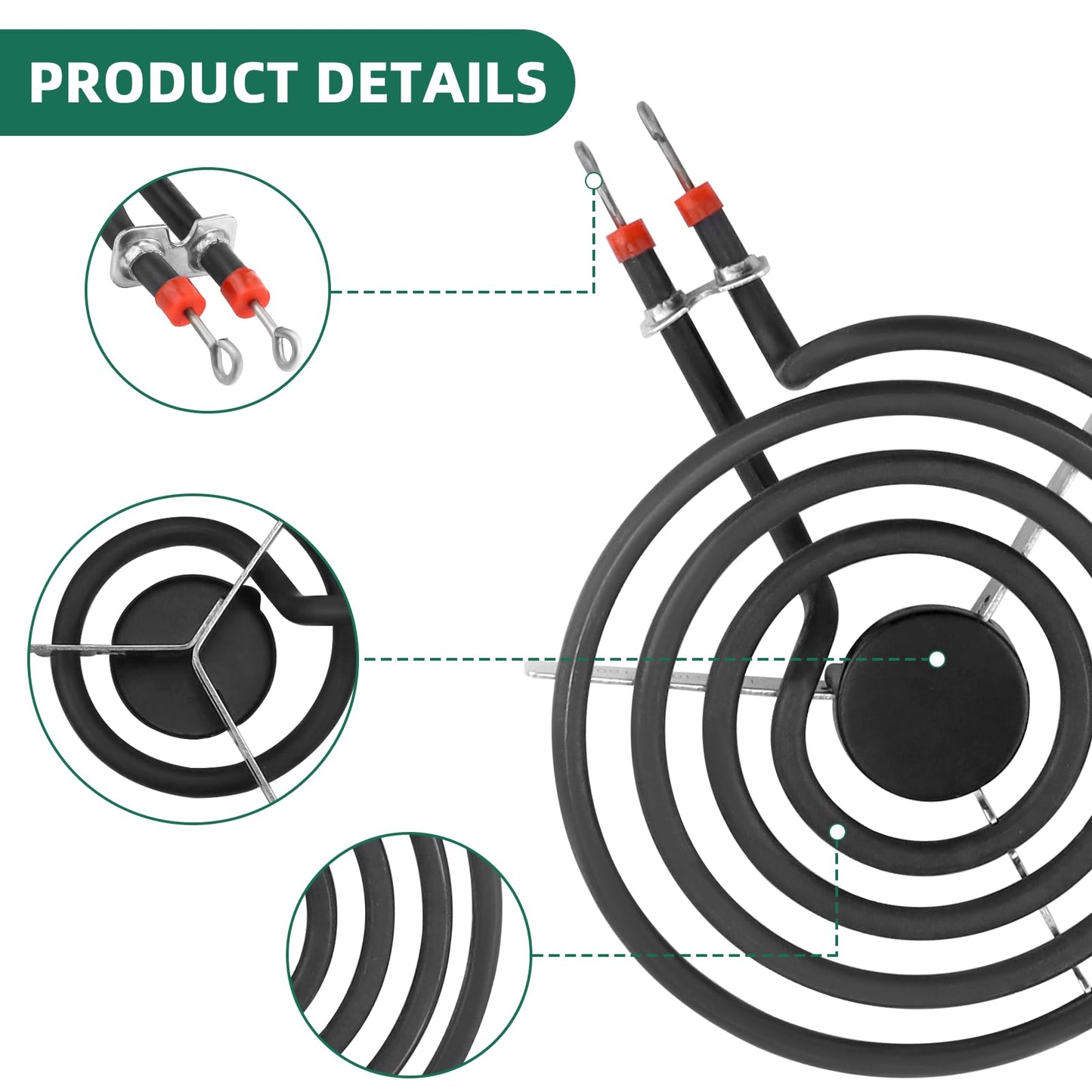 Black Burner Drip Pan Bowls 5304430149(6")5304430150(8") and Electric Stove Burners MP15YA(6") MP21YA(8") Compatible for Frigi-daire Ken-more Cro-sley Tap-pan etc Stove by MIFLUS