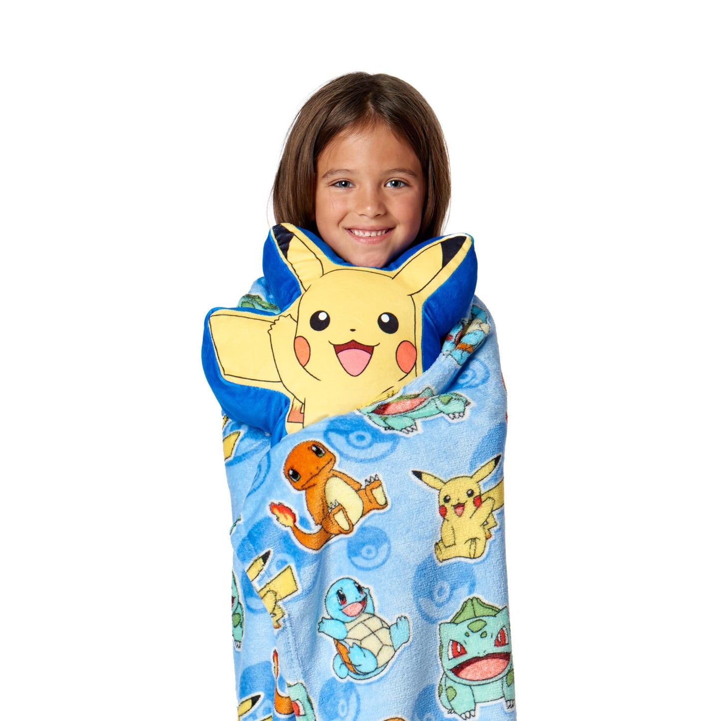 Northwest Pokemon Blanket and Hugger Set, Cute Pikachu, Super Soft Silk Touch Throw, 50x60 Inches