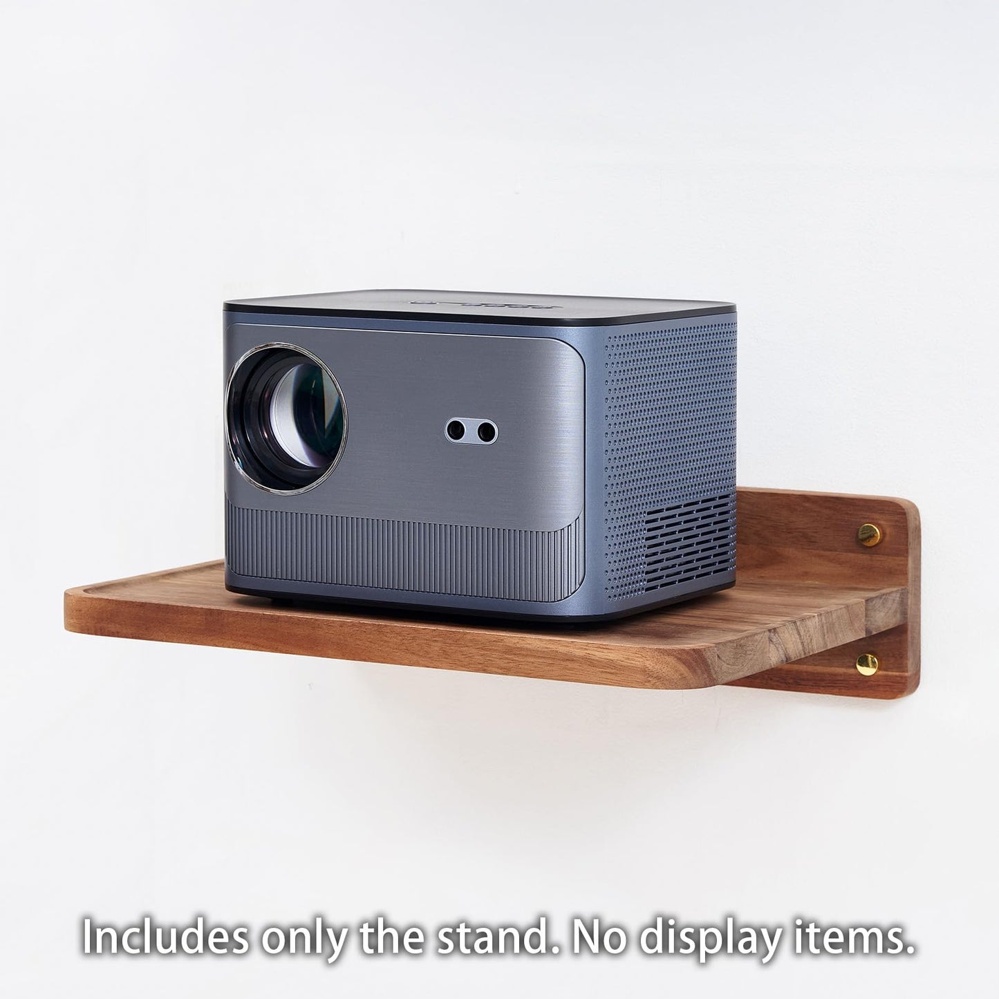 SARUFO Acacia Wood Projector Shelf for Wall Mount, 14.2" x 11" Floating Shelf & Rack Holder for Router, Modem, Cable Box, Compatible with Gaming Consoles Copyright Patent